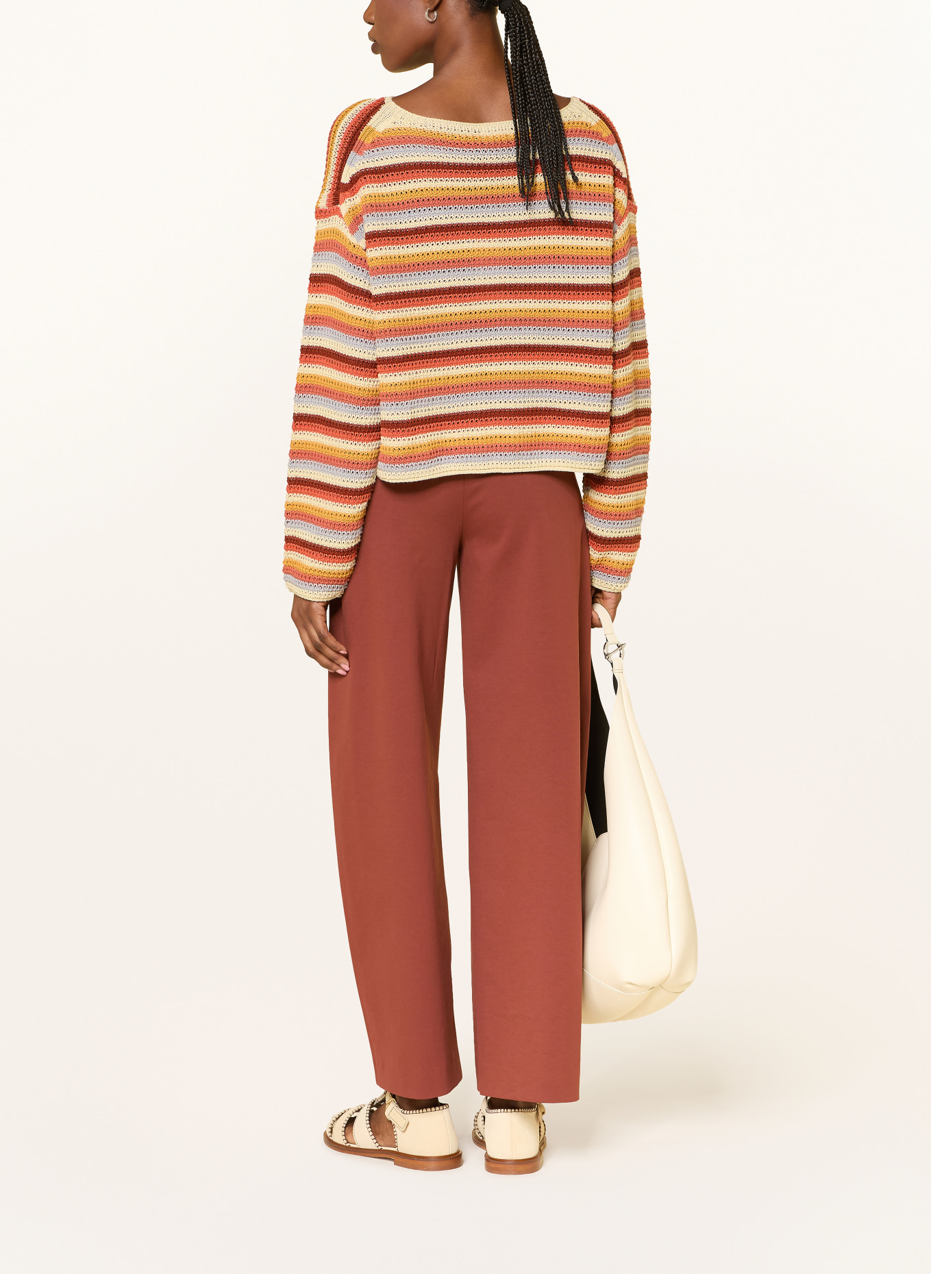 DRYKORN IMENIA Sweater: BROWN / BLUE GRAY / DARK YELLOW