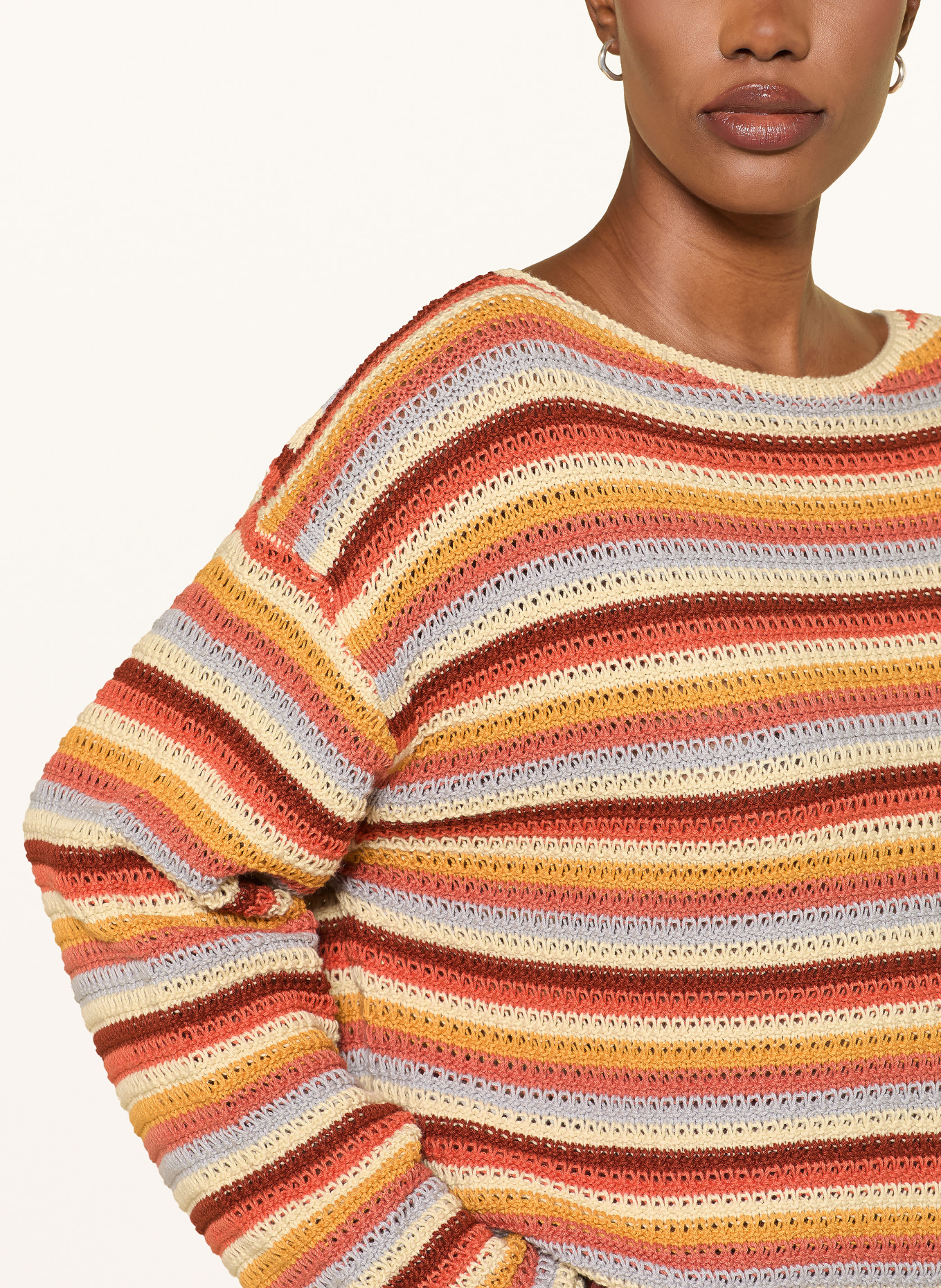 DRYKORN IMENIA Sweater: BROWN / BLUE GRAY / DARK YELLOW