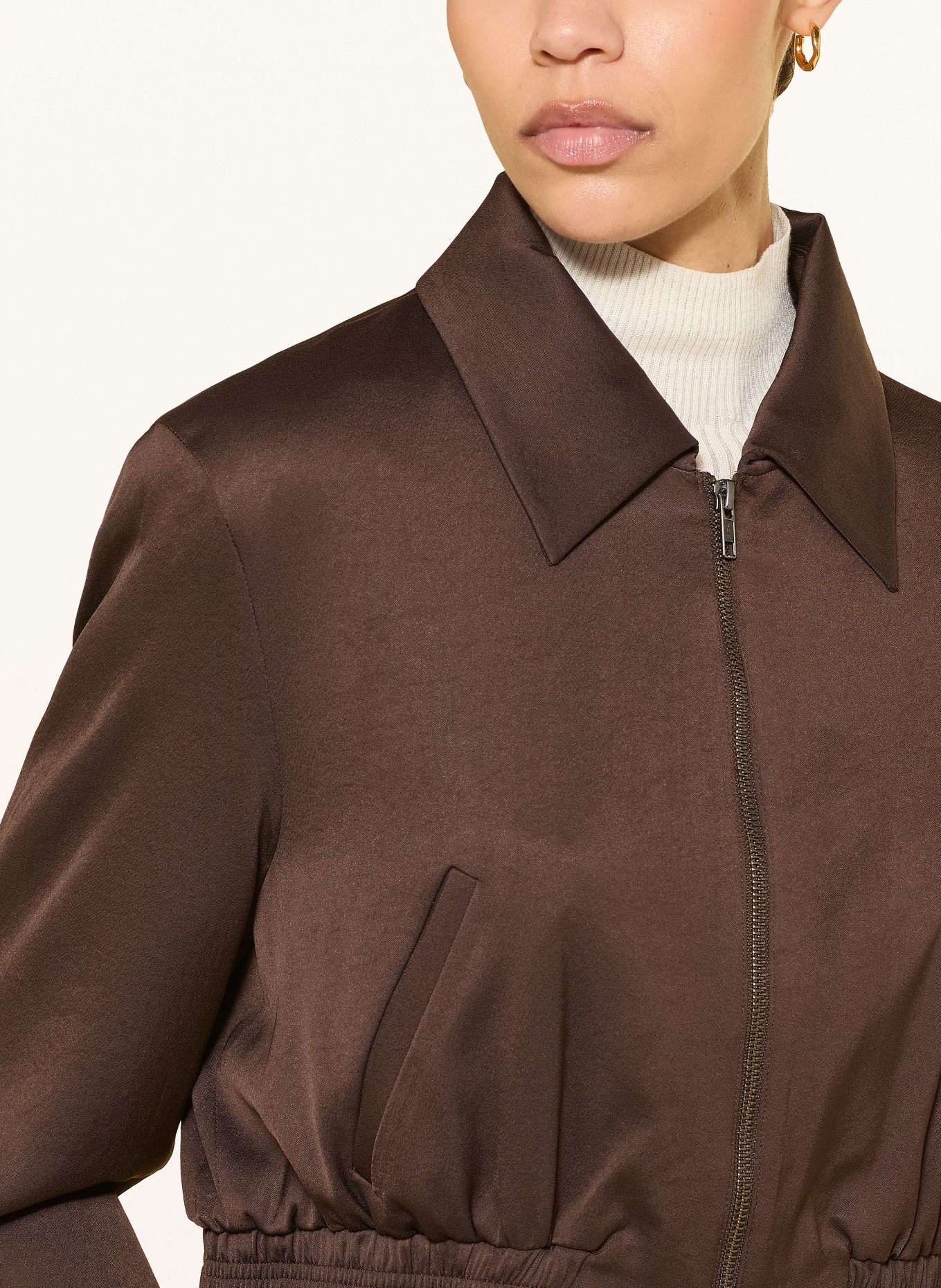 DRYKORN Satin Blouson RADWAY_1: DARK BROWN