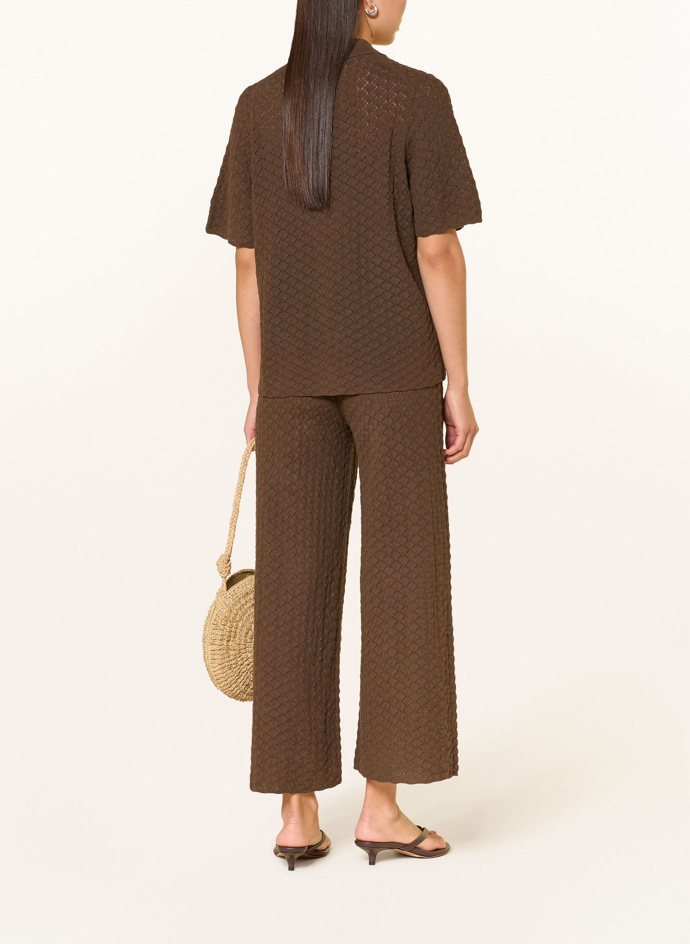 DRYKORN Gebreide broek TINKO: MARRON FONCÉ
