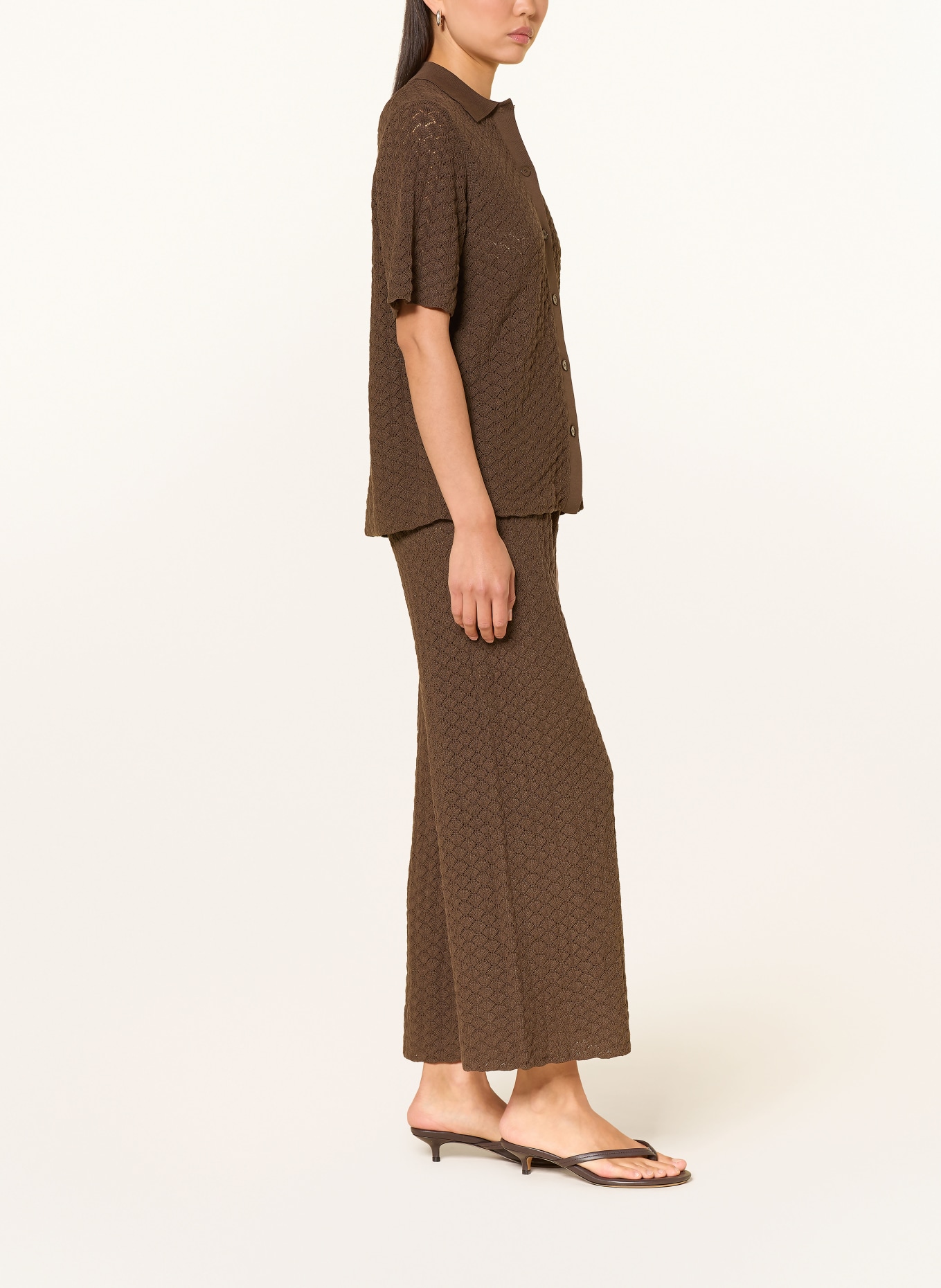 DRYKORN Gebreide broek TINKO: MARRON FONCÉ