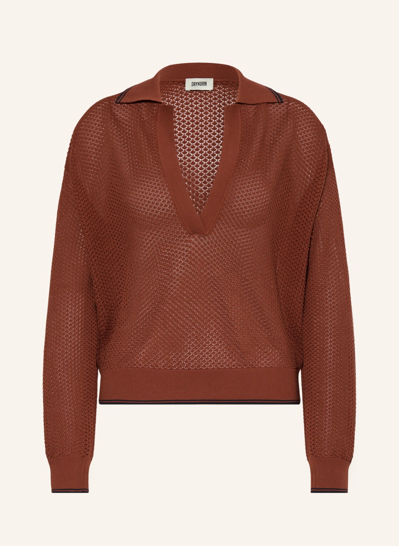DRYKORN Strick-Poloshirt JORGIA: DUNKELROT