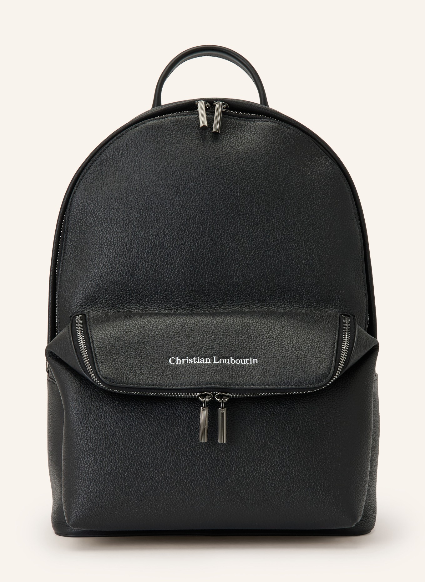 Christian Louboutin NOSTALGIC Backpack: BLACK / SILVER