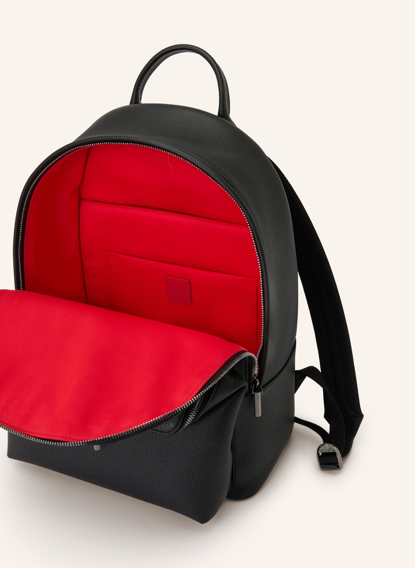 Christian Louboutin NOSTALGIC Backpack: BLACK / SILVER