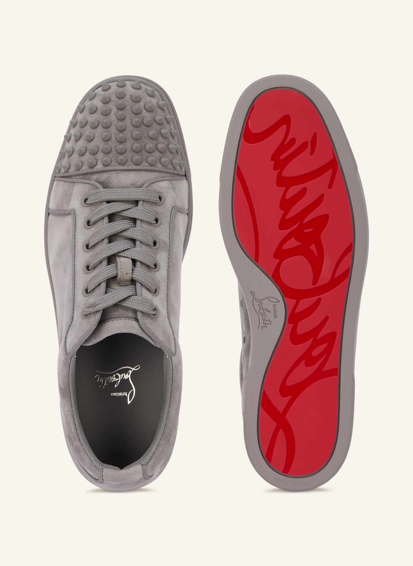 Christian Louboutin Sneaker LOUIS JUNIOR mit Nieten: GRAU