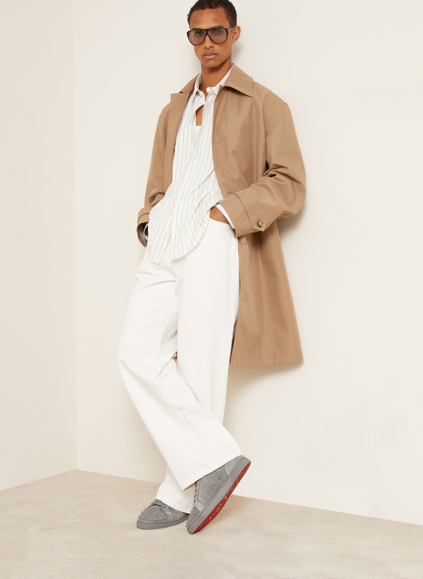 Christian Louboutin LOUIS JUNIOR sneakers with studs: GRAY