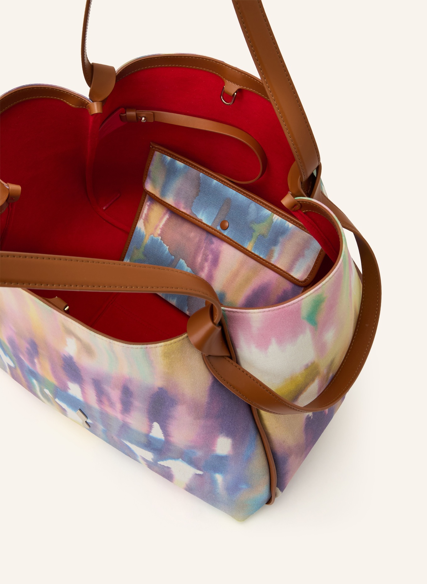 Christian Louboutin BETTINA LARGE Shoppers with Pouch: BROWN / YELLOW / BLUE