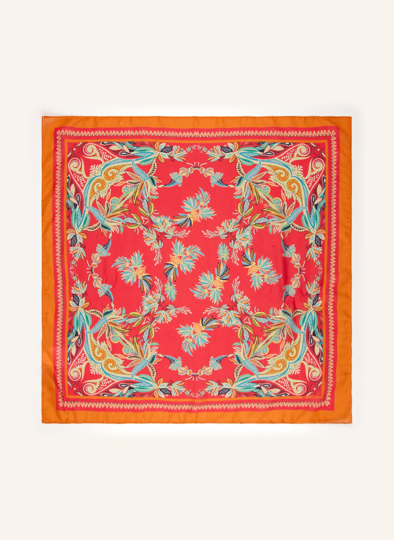 ETRO Halsdoek met zijde: ROOD / DONKERORANJE / GROEN