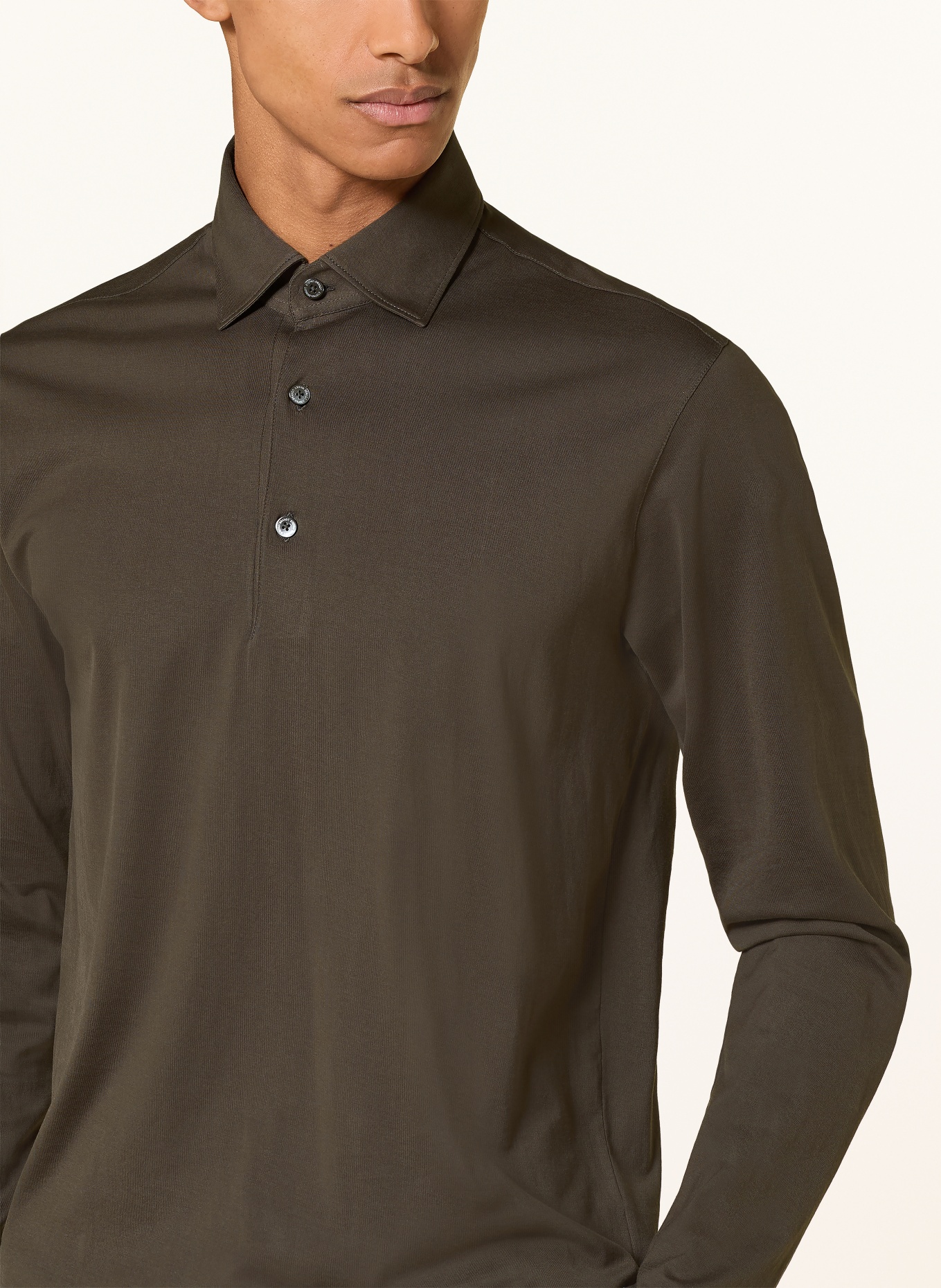 Stefan Brandt Jersey-Poloshirt LUCA: DUNKELBRAUN