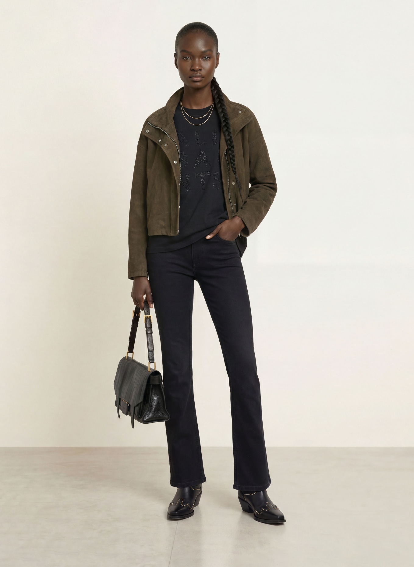 ALLSAINTS Kurtka skórzana RYDER: KHAKI