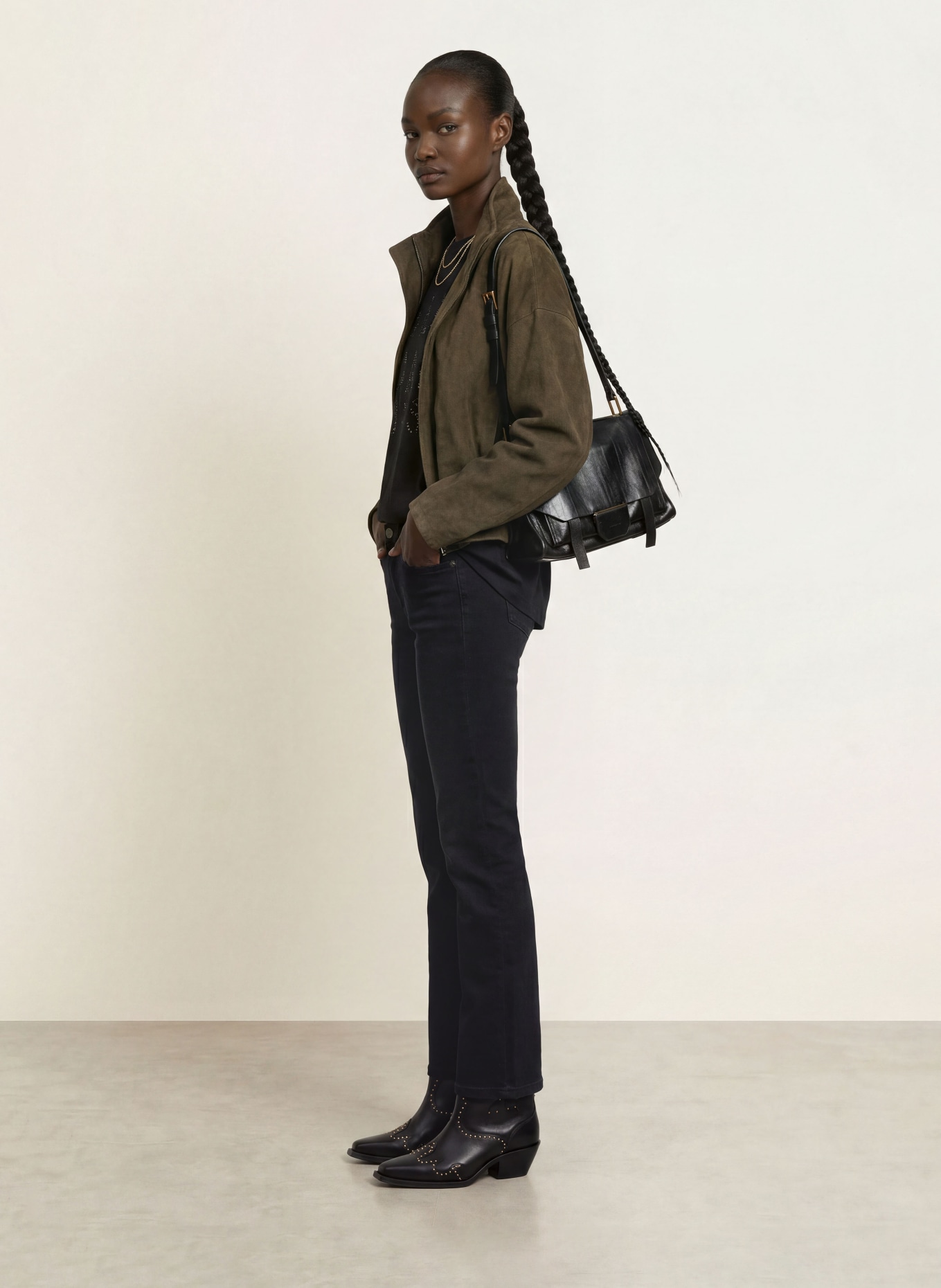 ALLSAINTS Kurtka skórzana RYDER: KHAKI