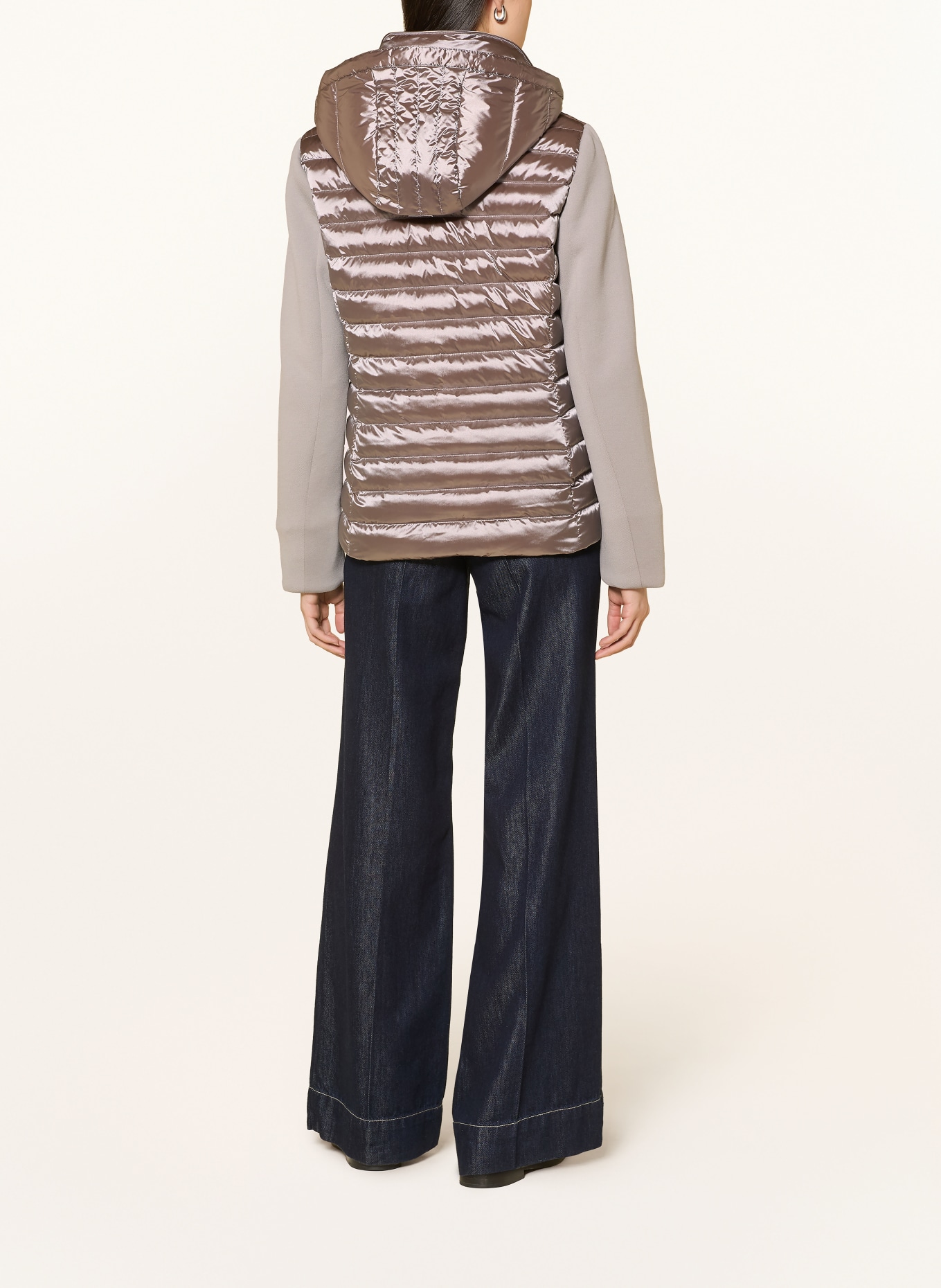 WELLENSTEYN Steppjacke ITALY COMBI ITALCO im Materialmix mit abnehmbarer Kapuze: TAUPE