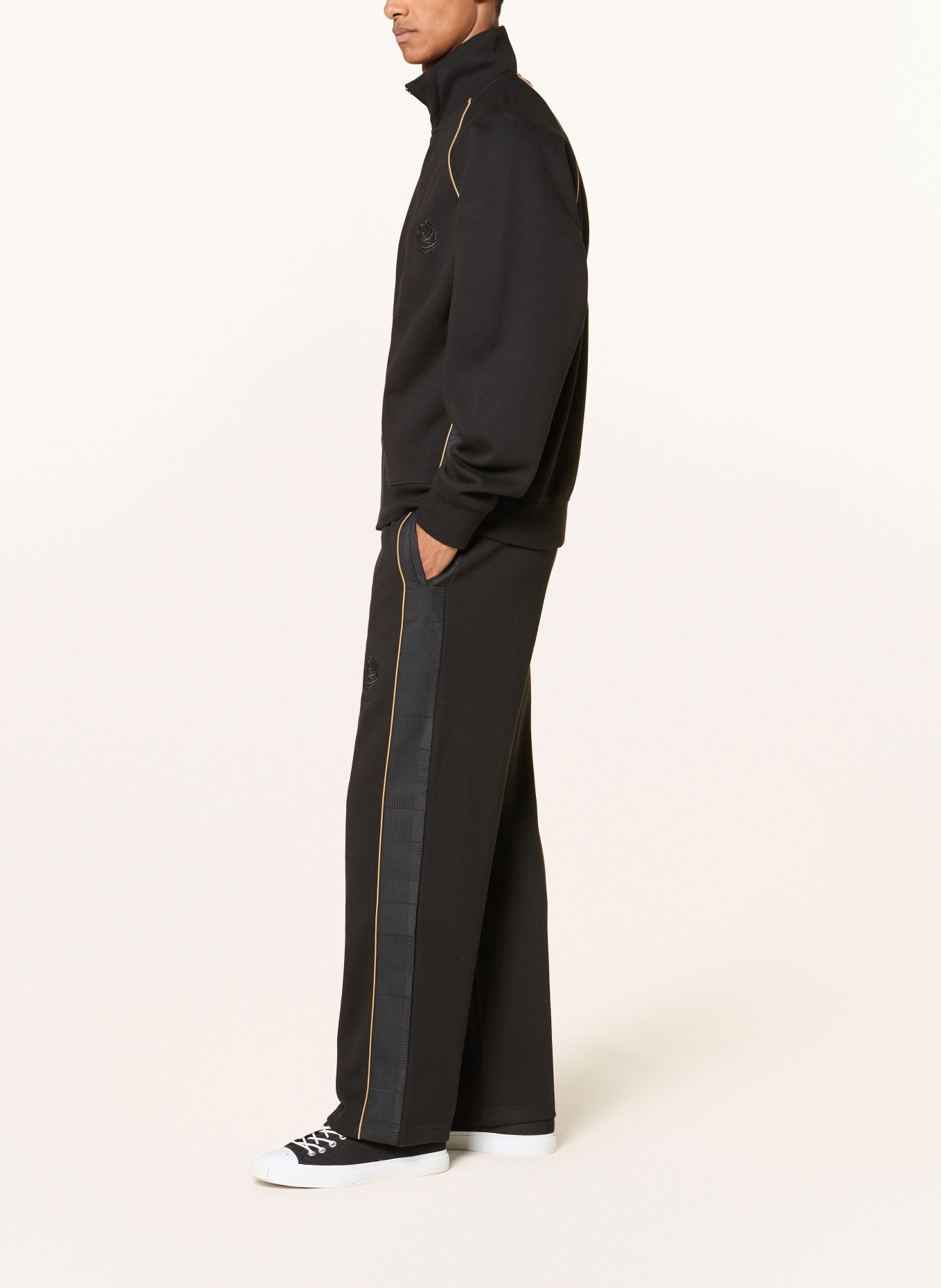 HUGO Trackpants DISLANO: ZWART / CAMEL