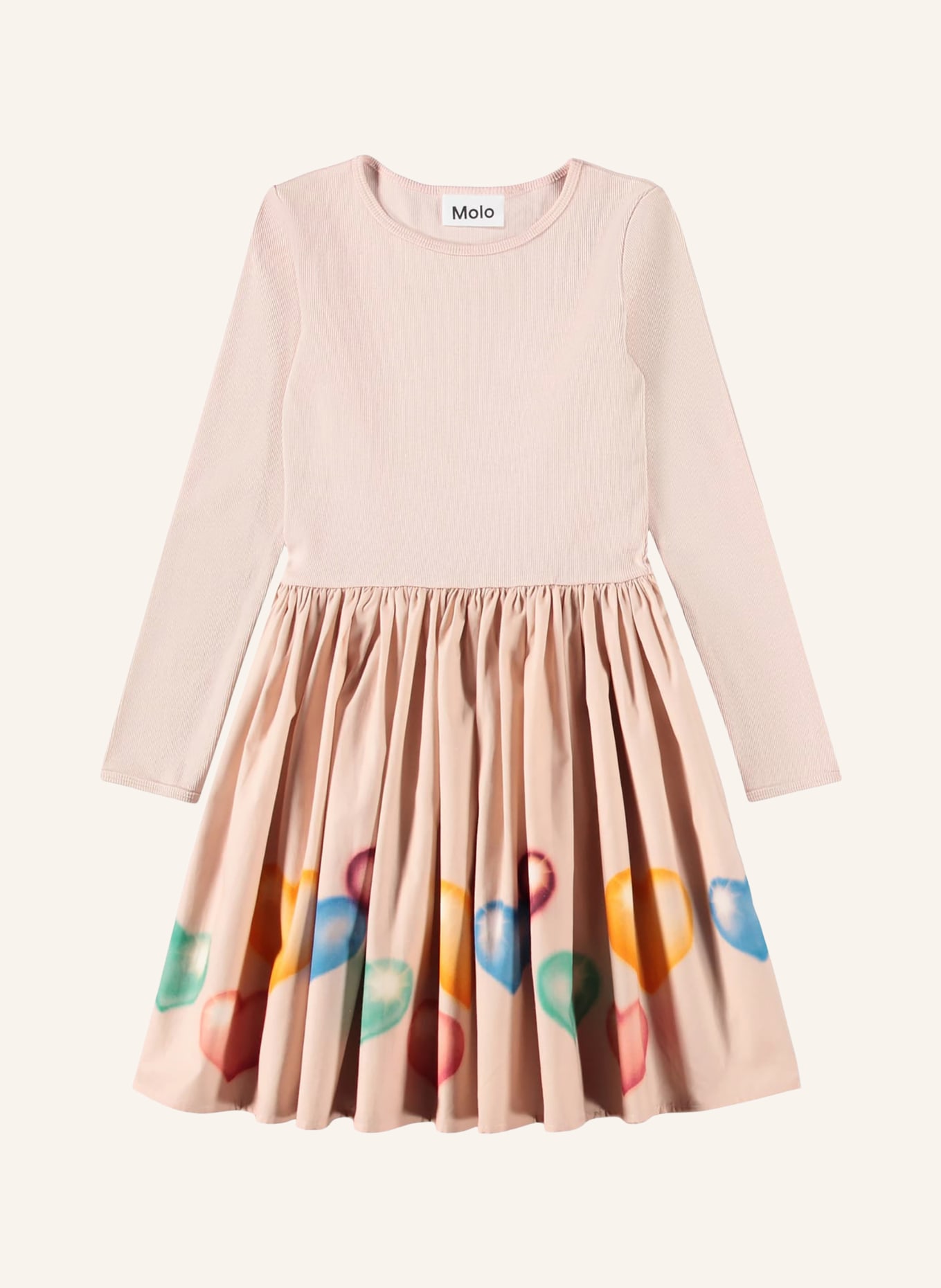 molo Mixed-fabric dress: ROSE / RED / GREEN