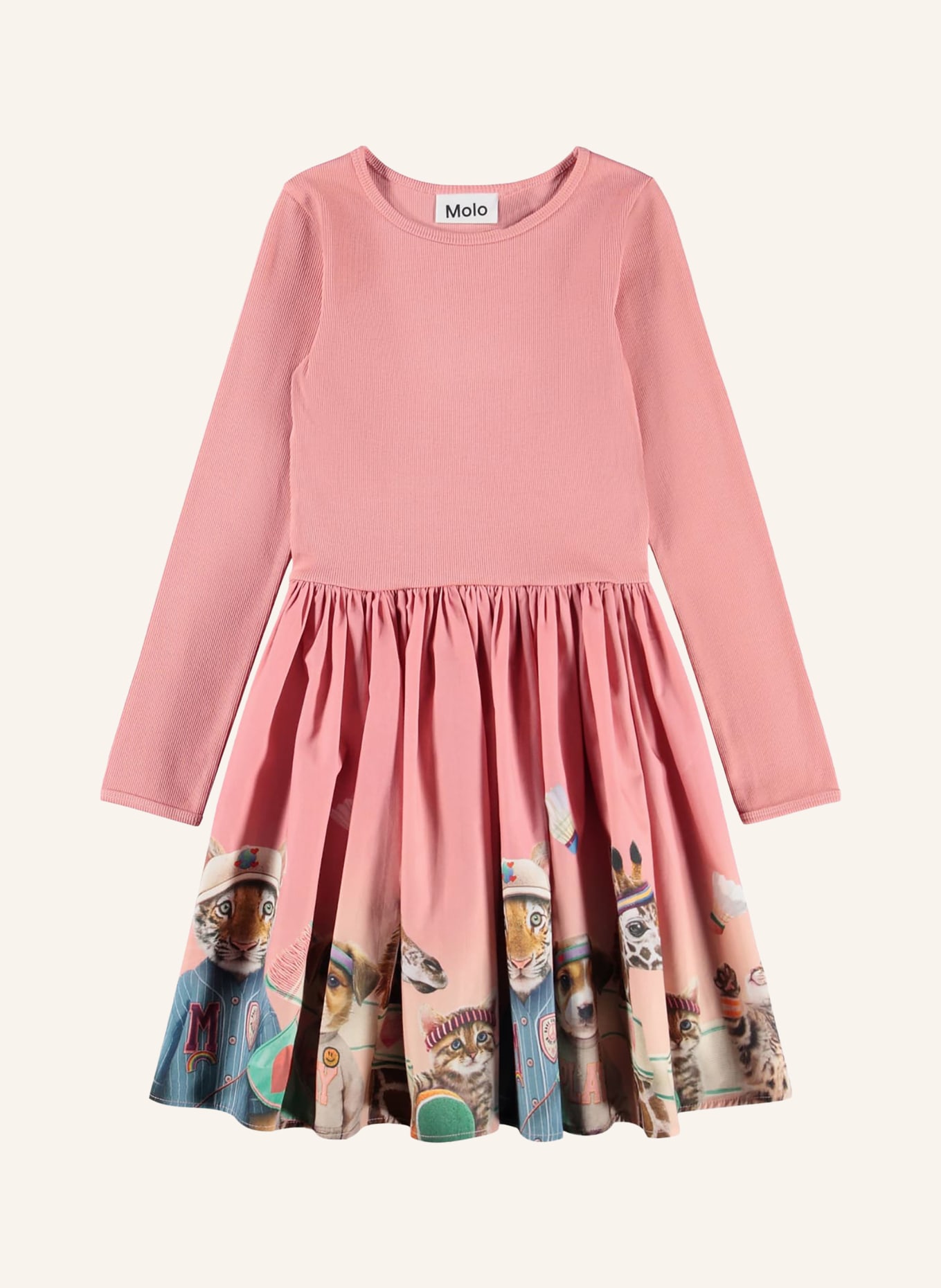 molo Robe en mélange de matières: ROSE / MARRON / MENTHE