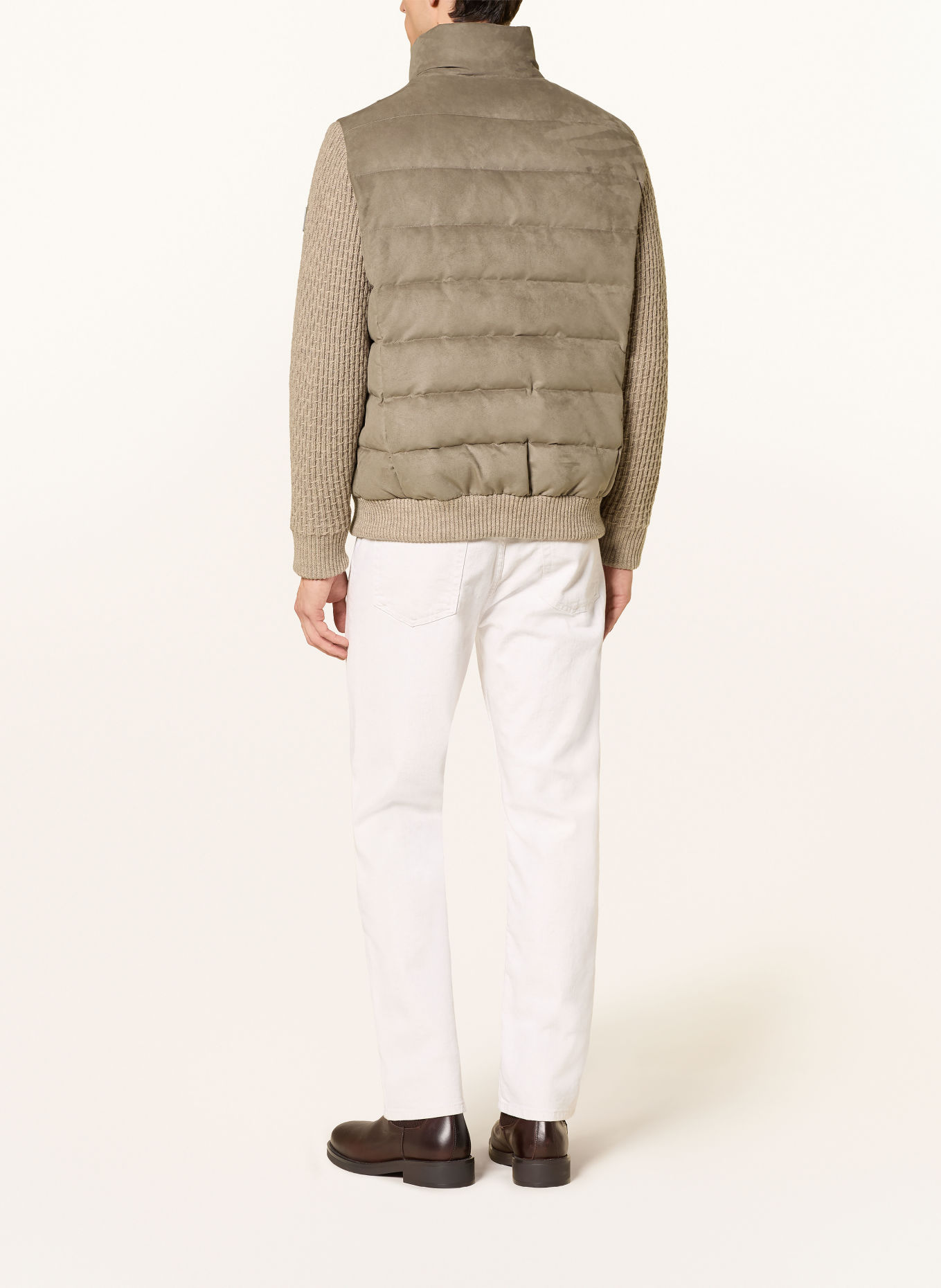 MILESTONE Blouson MSDEAN im Materialmix: TAUPE / BEIGE / ECRU