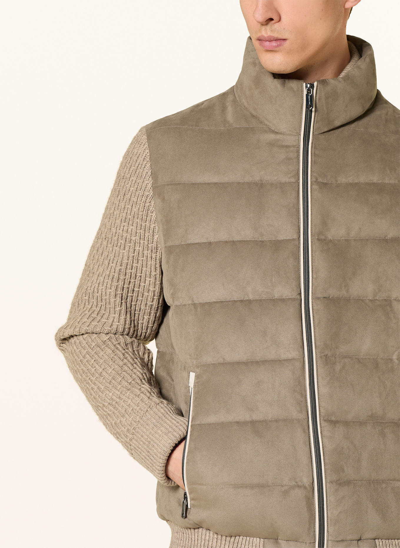 MILESTONE Blouson MSDEAN im Materialmix: TAUPE / BEIGE / ECRU