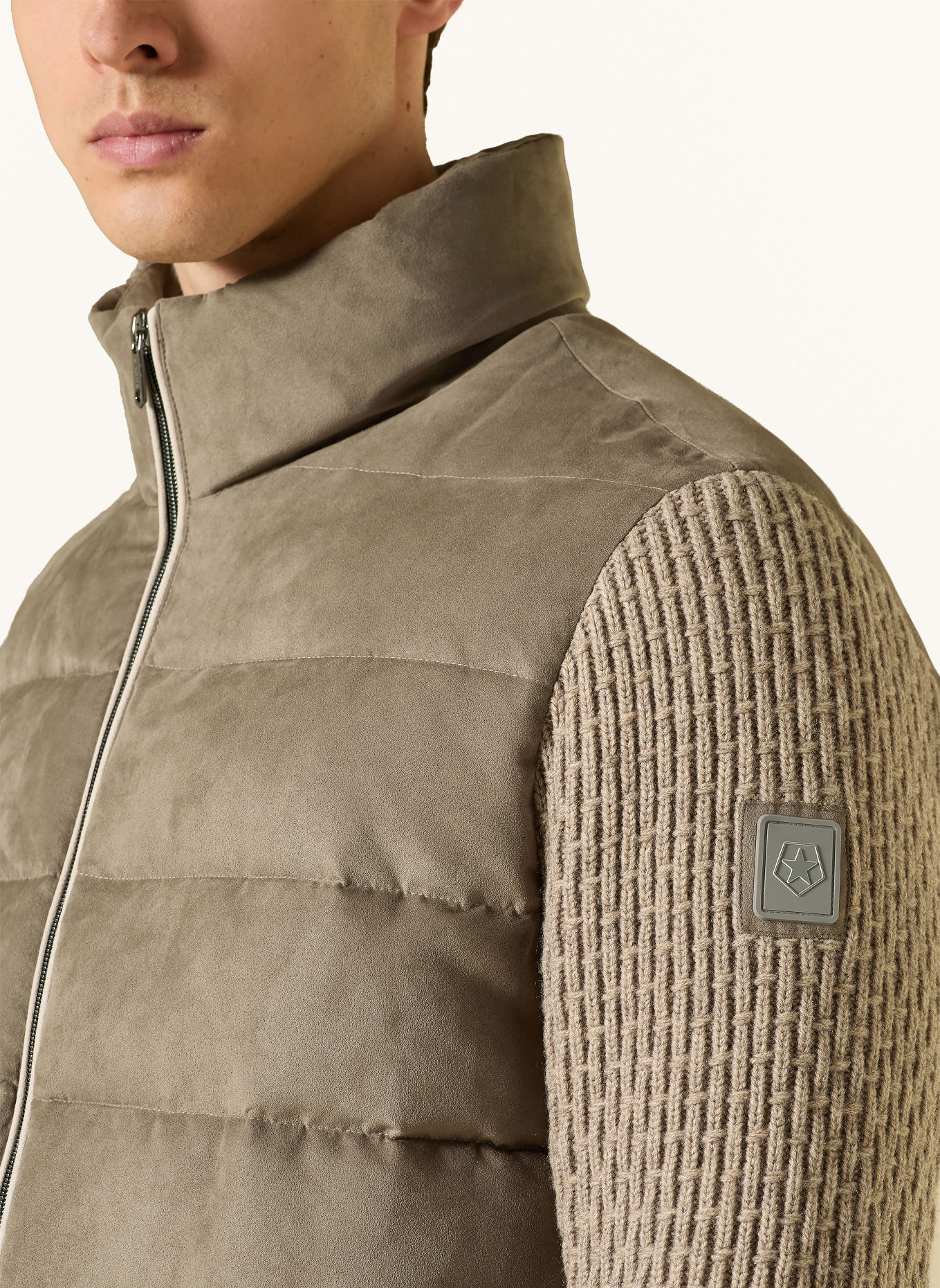 MILESTONE Blouson MSDEAN im Materialmix: TAUPE / BEIGE / ECRU