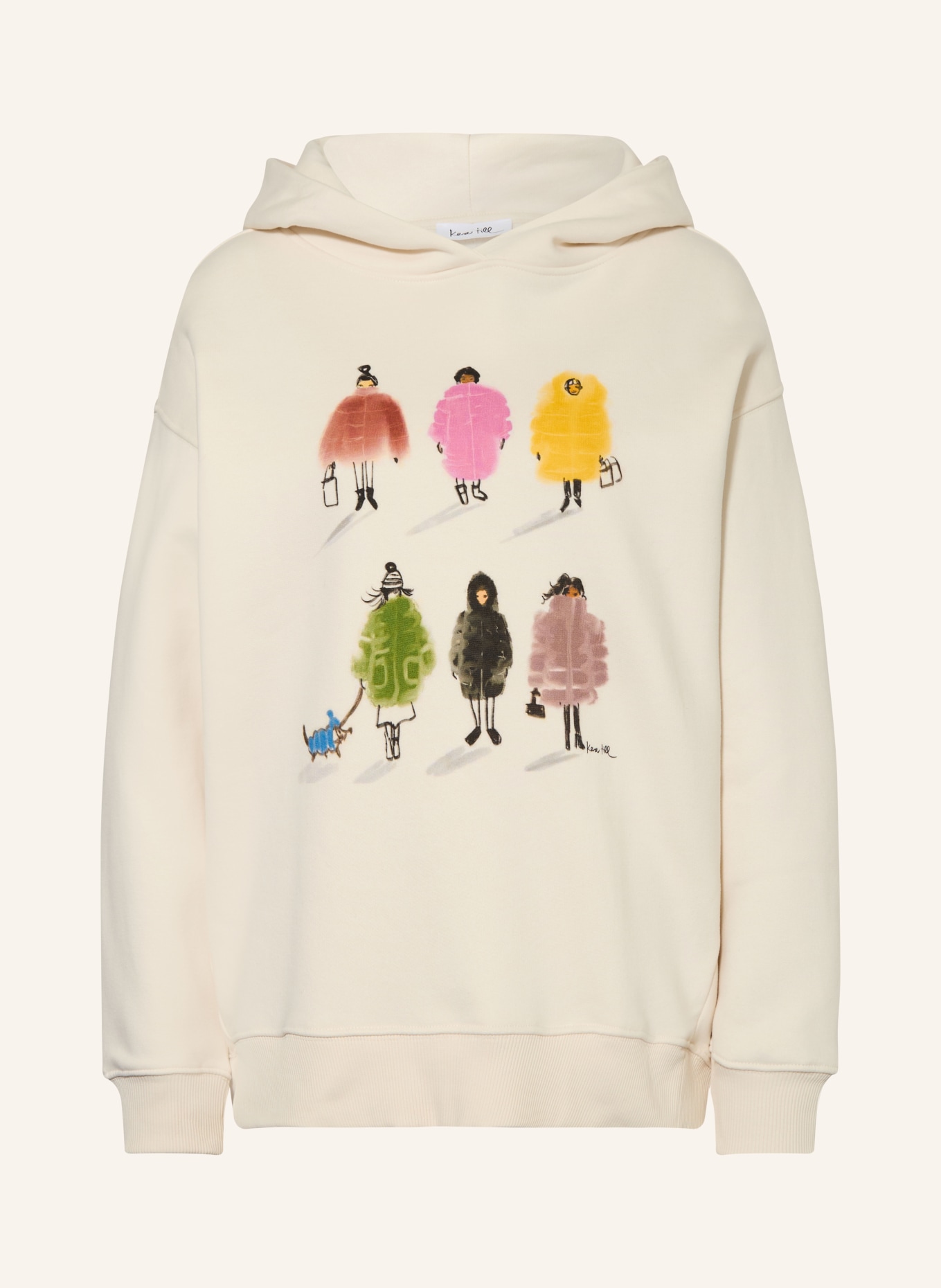 kera till Hoodie: ECRU / ROSA / GELB