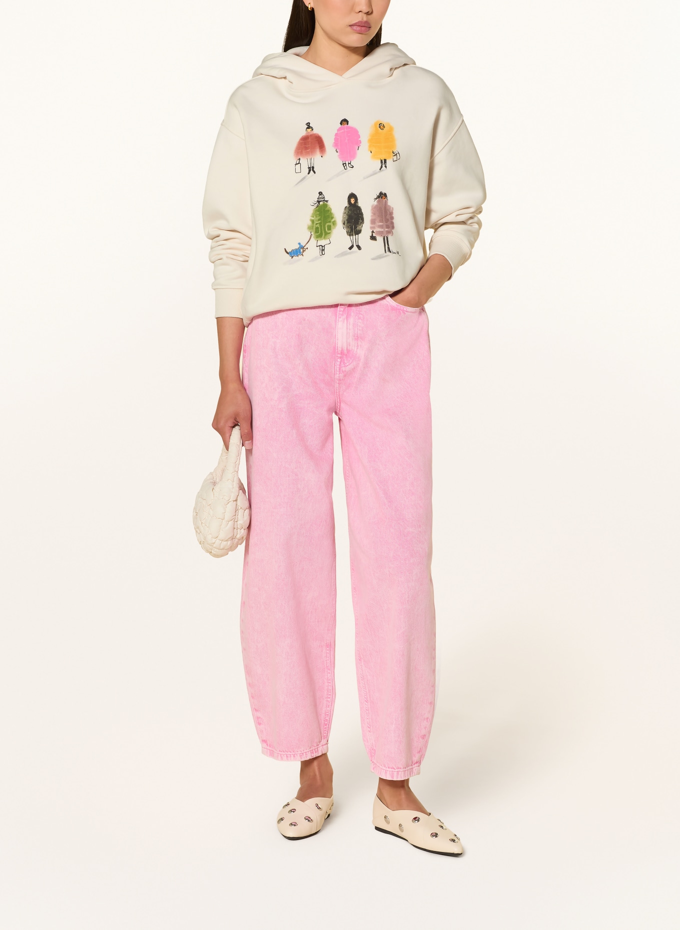 kera till Hoodie: ECRU / ROSA / GELB
