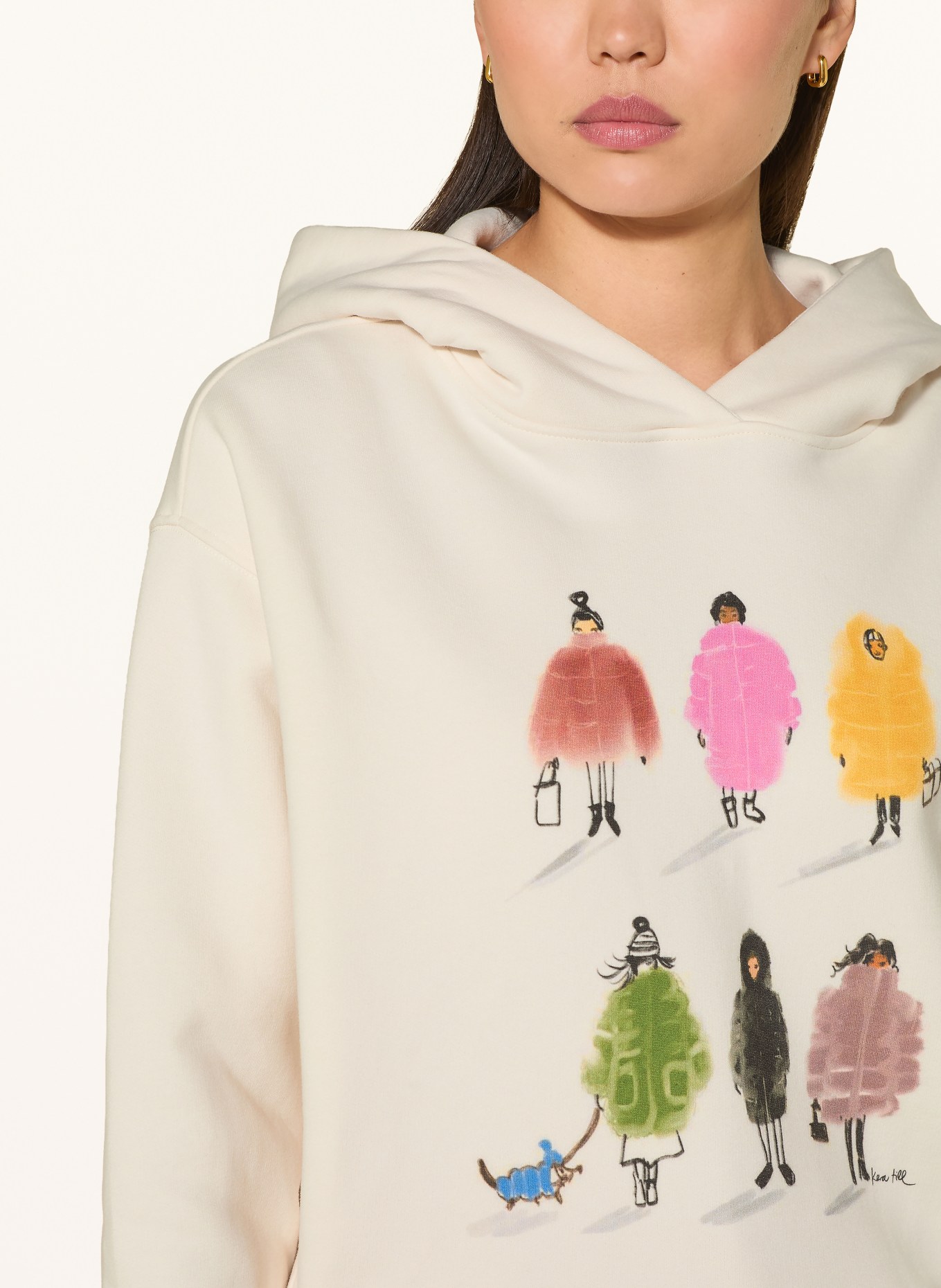 kera till Hoodie: ECRU / ROSA / GELB