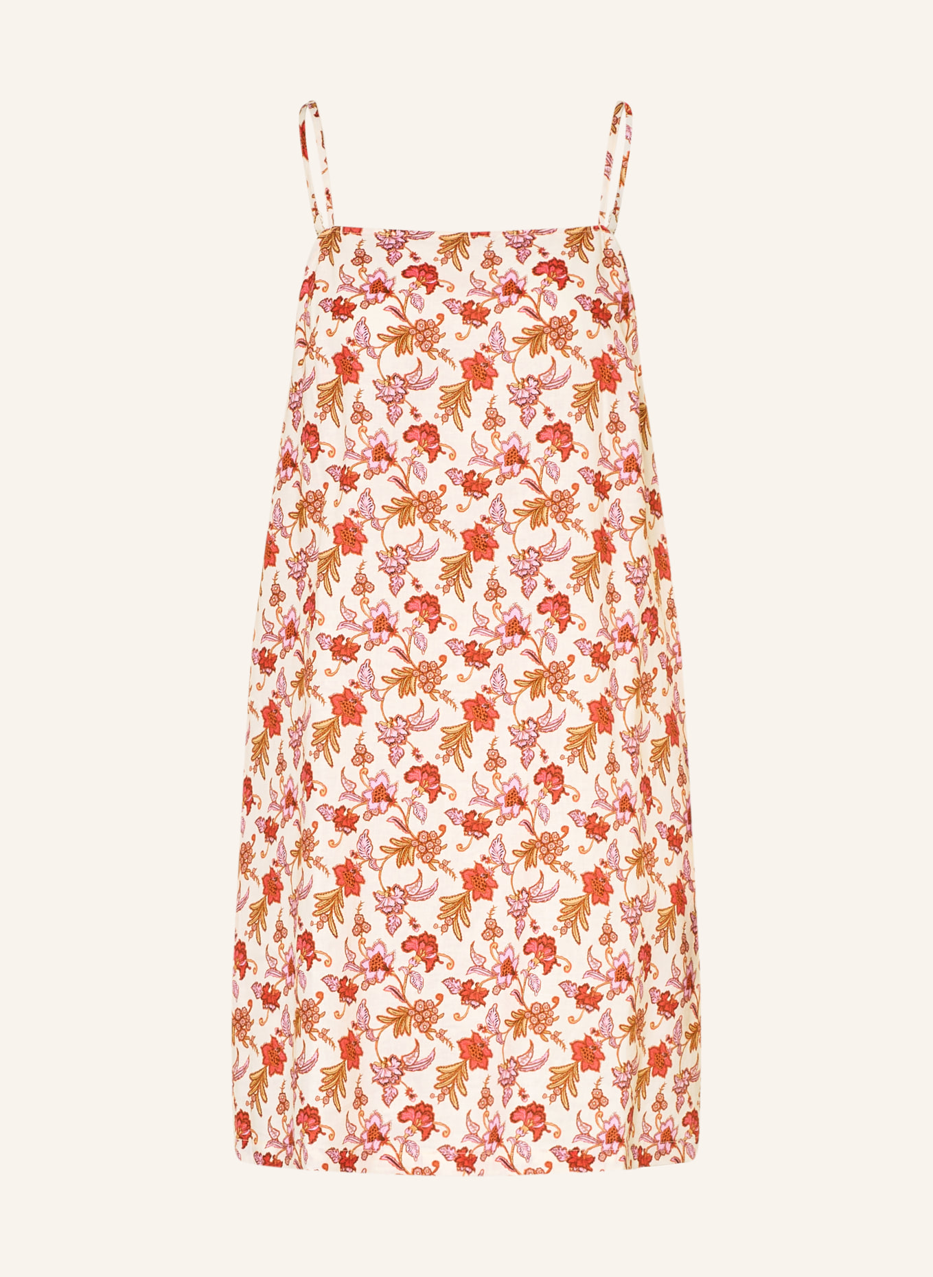 SEAFOLLY Linen beach dress: ECRU / PINK / RED