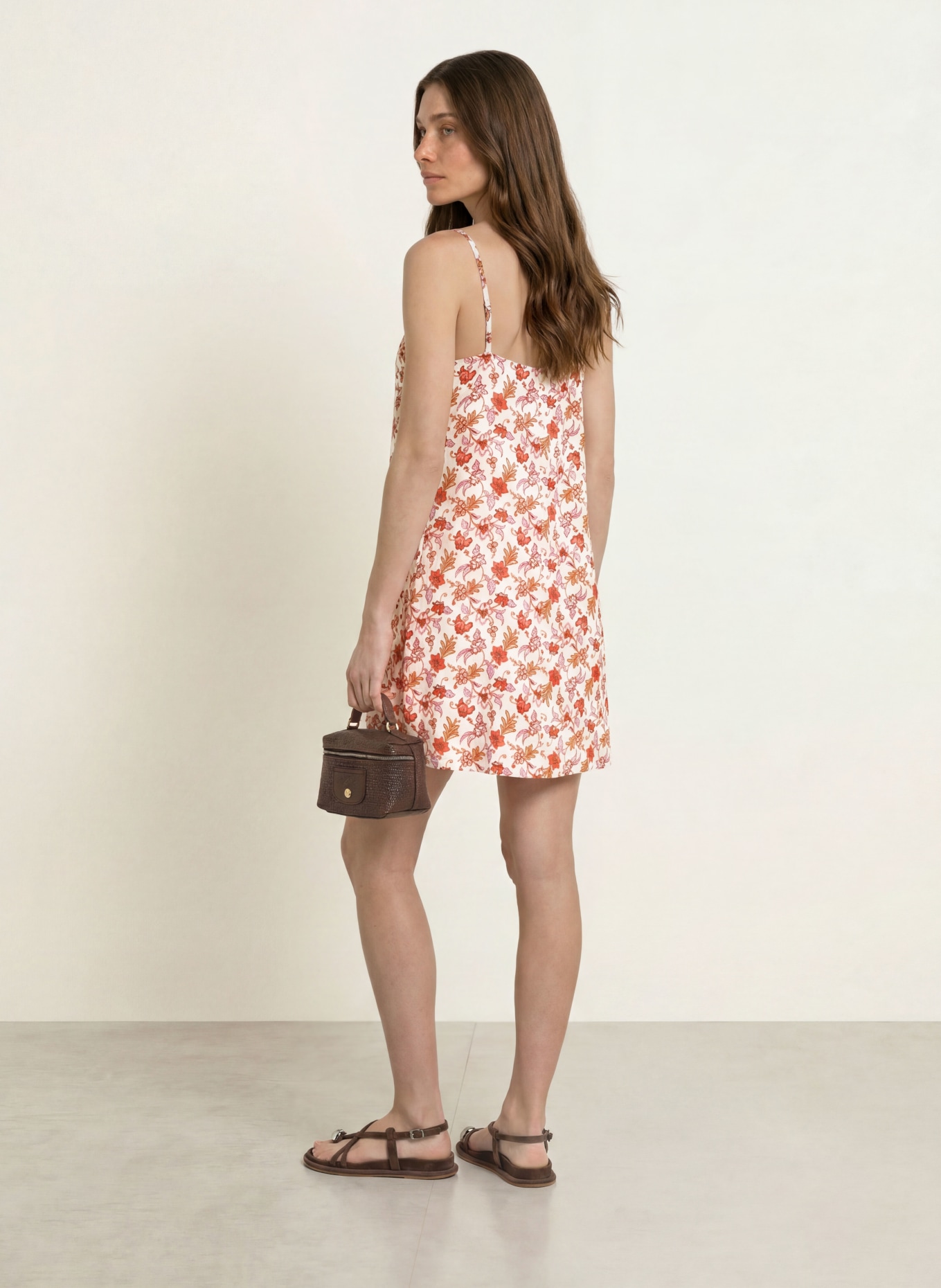 SEAFOLLY Linen beach dress: ECRU / PINK / RED