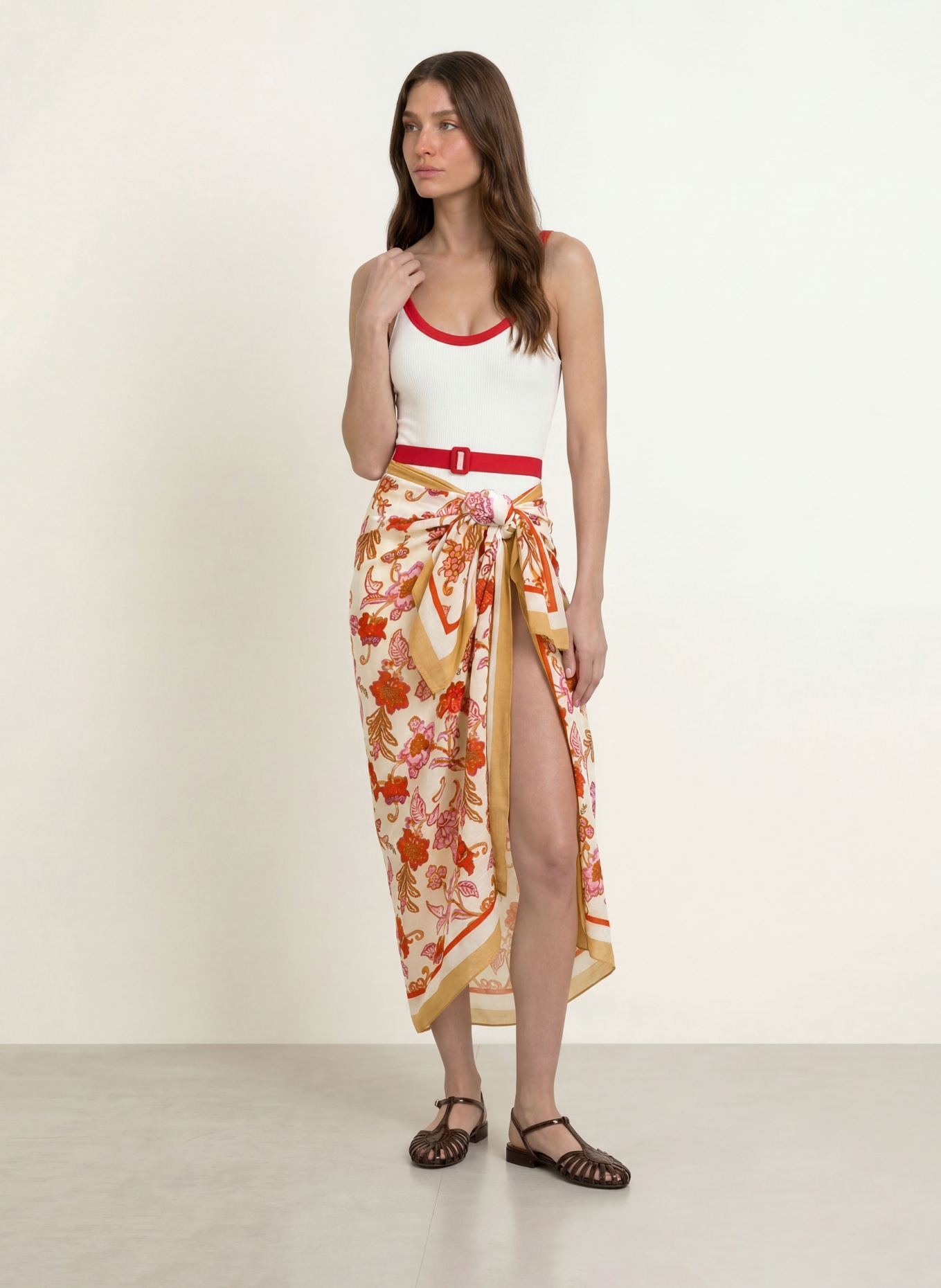 SEAFOLLY Pareo SUMMER CHINTZ: BEIGE / HELLLILA / ROT