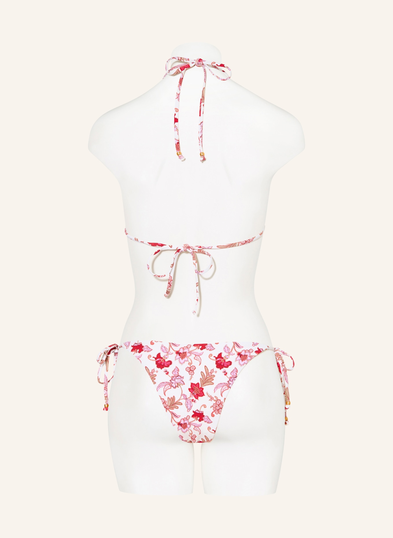 SEAFOLLY SUMMER CHINTZ Triangle bikini top: ECRU / LIGHT PURPLE / PINK