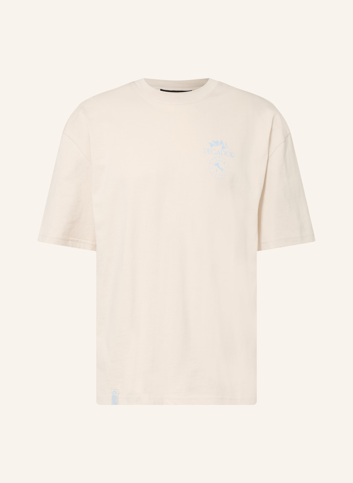 PEGADOR Oversized Shirt PEDROCHE: BEIGE / LIGHT BLUE