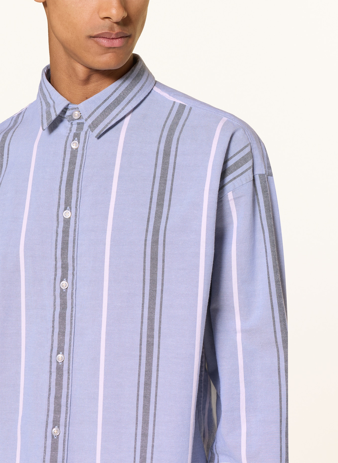BLKVIS Hemd Comfort Fit: HELLBLAU / DUNKELGRAU / WEISS