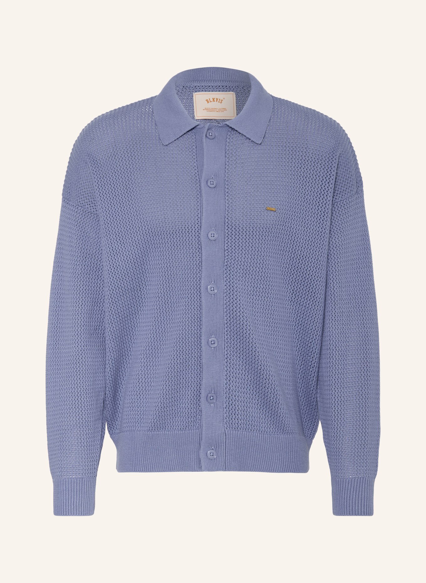 BLKVIS Strickhemd Comfort Fit: BLAU