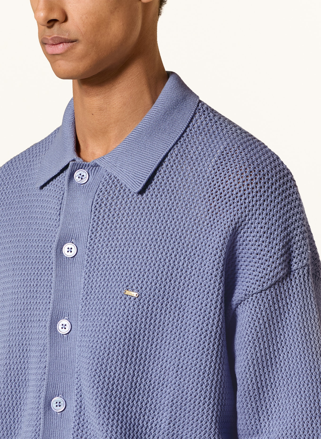 BLKVIS Strickhemd Comfort Fit: BLAU