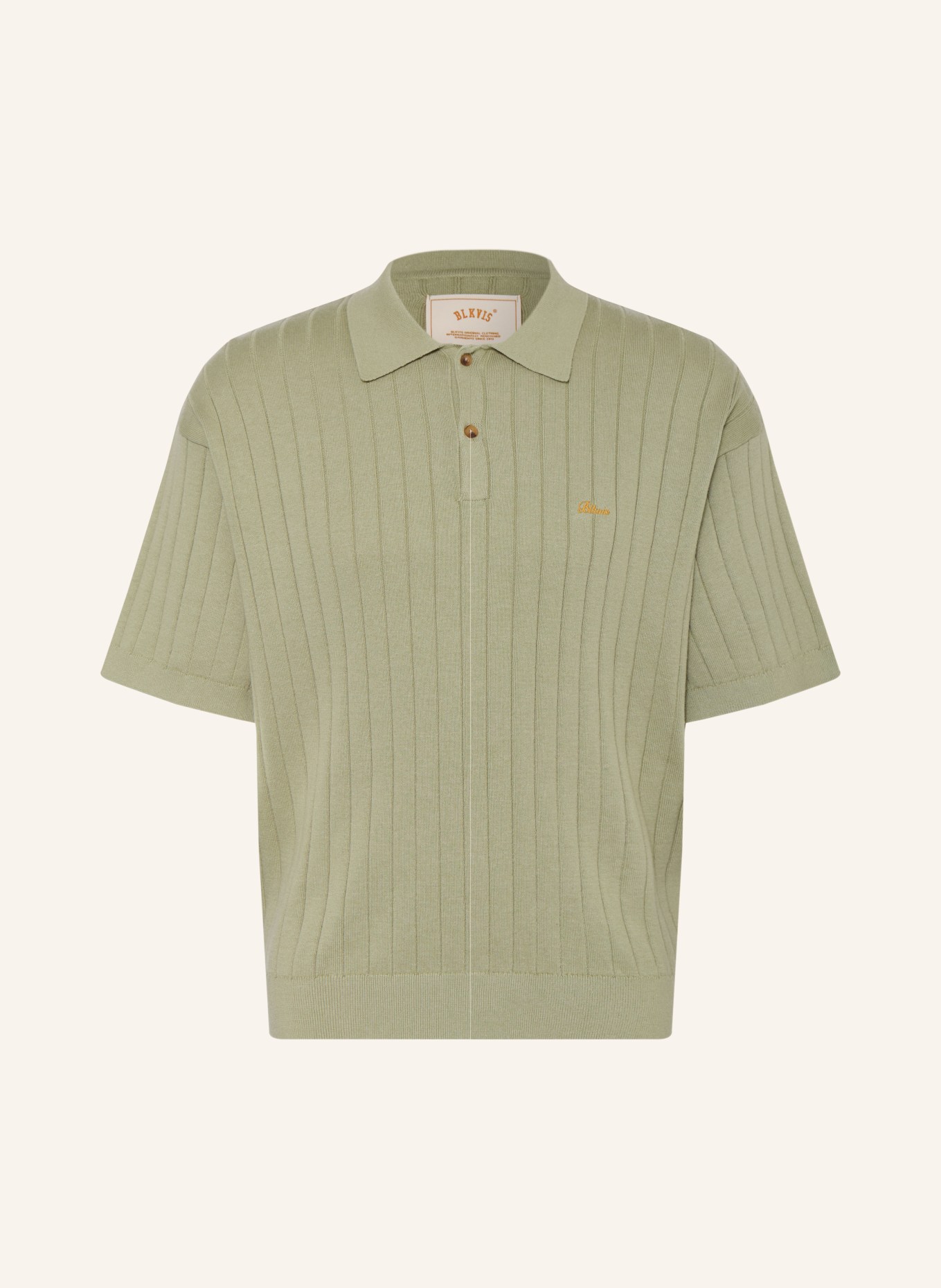 BLKVIS Strick-Poloshirt: OLIV