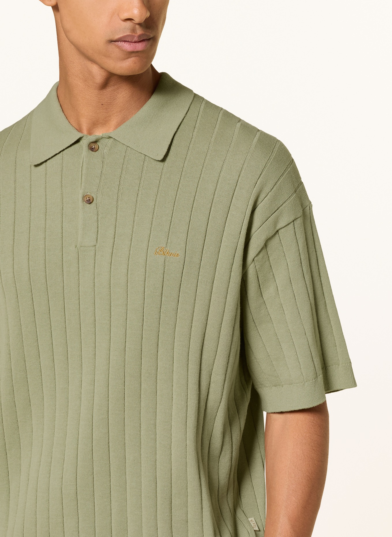 BLKVIS Strick-Poloshirt: OLIV