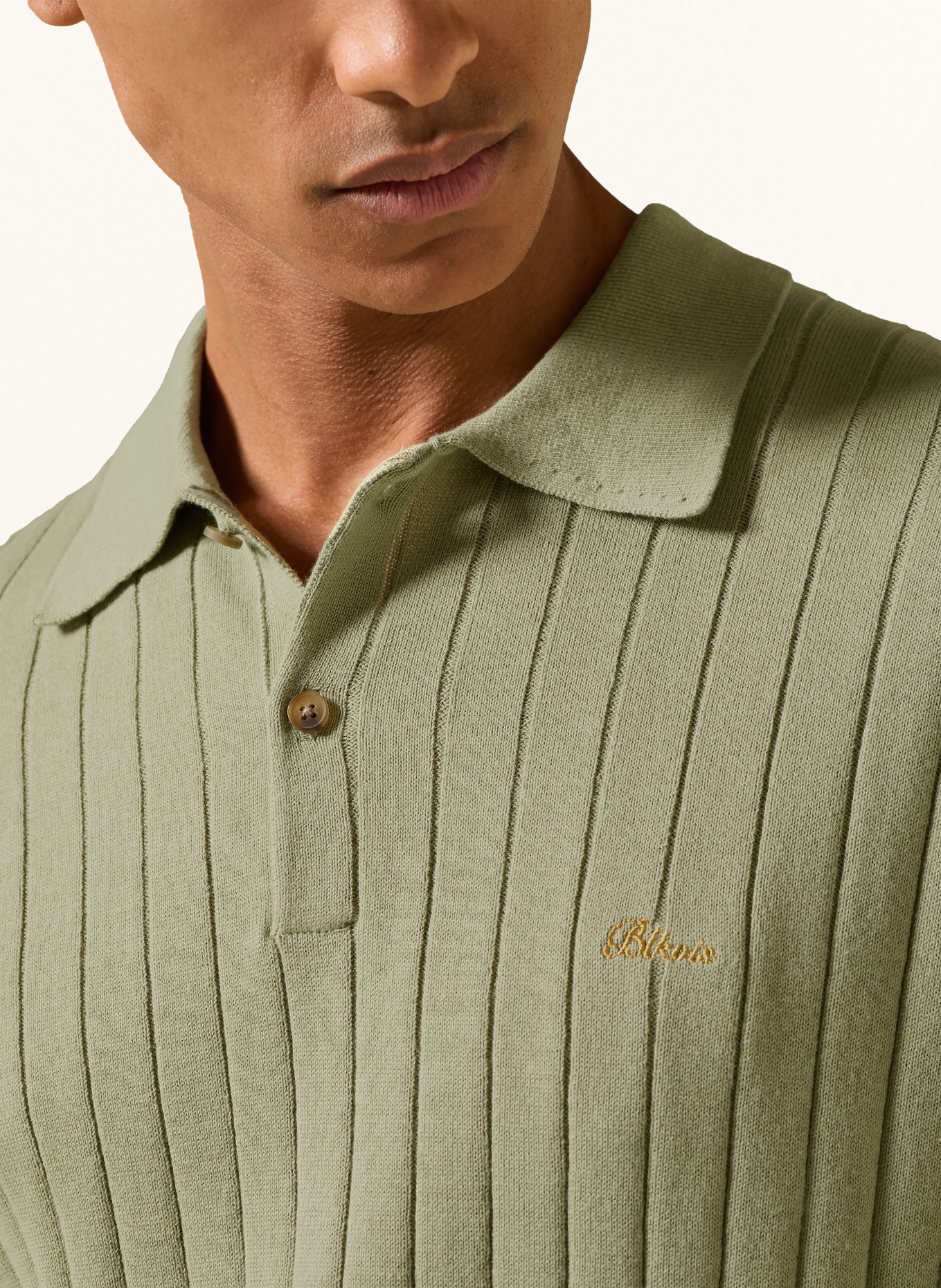BLKVIS Strick-Poloshirt: OLIV