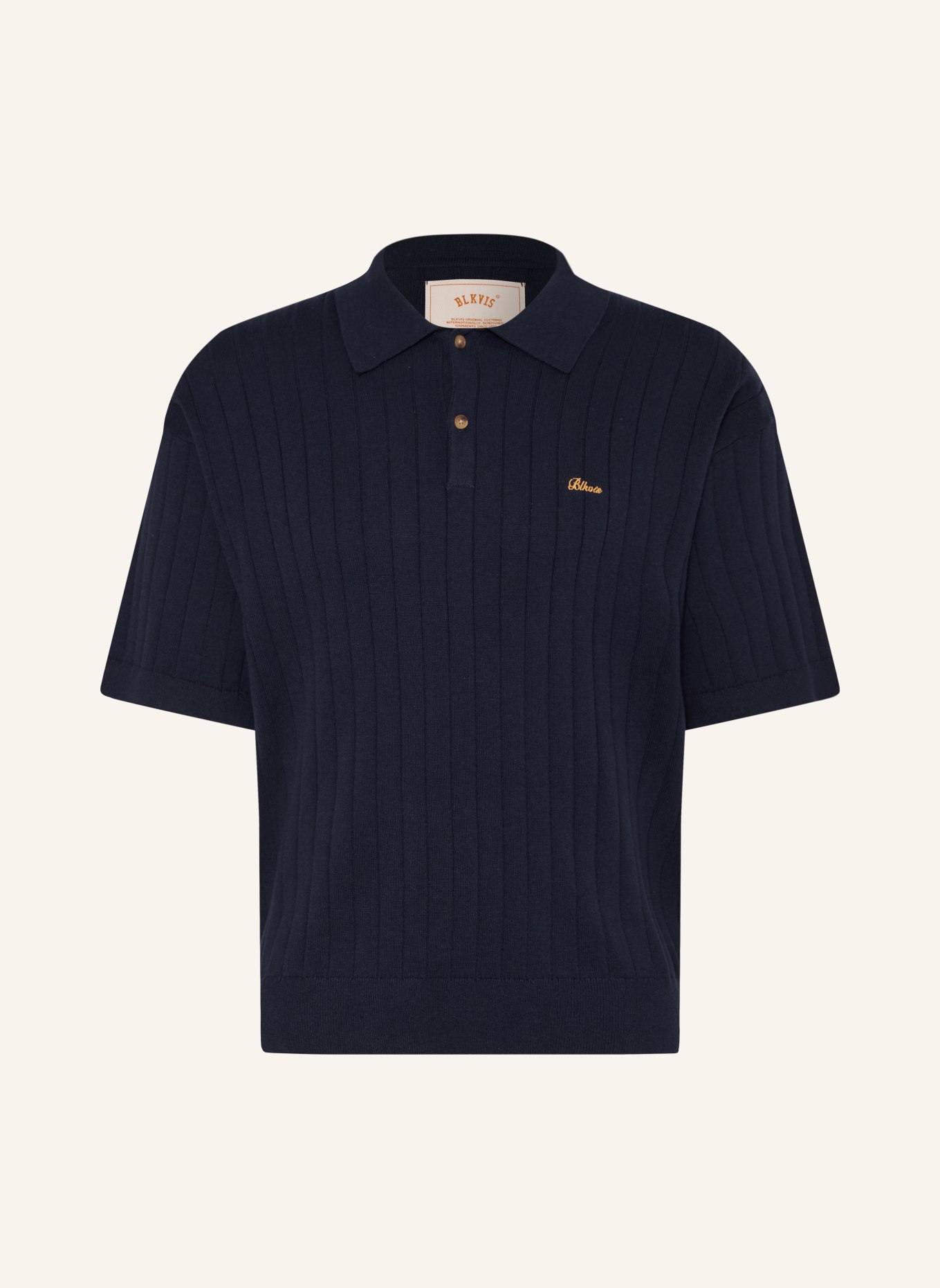 BLKVIS Strick-Poloshirt: DUNKELBLAU