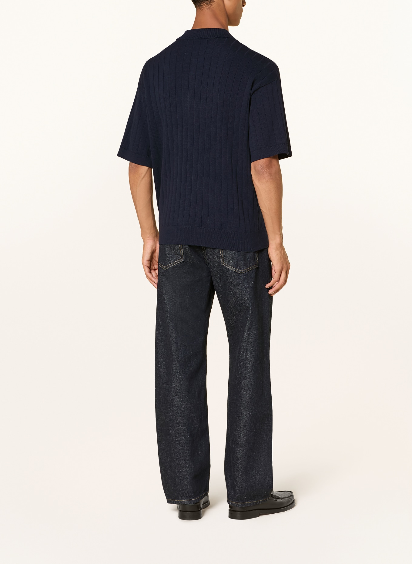 BLKVIS Strick-Poloshirt: DUNKELBLAU