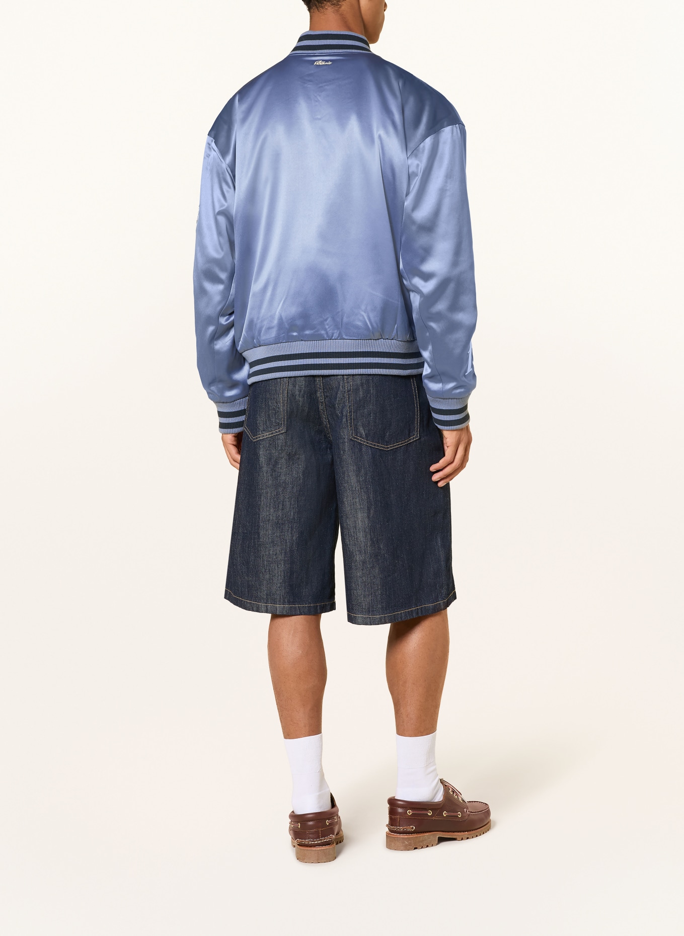 BLKVIS College-Jacke aus Satin: HELLBLAU / ECRU / DUNKELBLAU