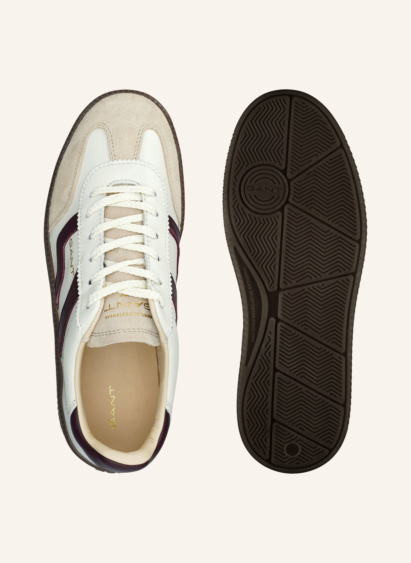 GANT Sneakers CUZMANI: WIT / MARRON FONCÉ / BEIGE