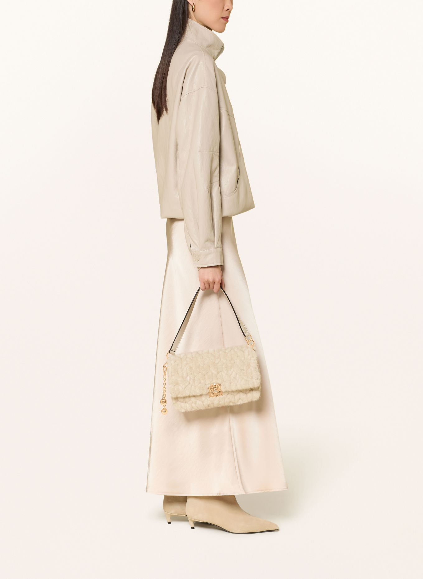 LIU JO MEDIUM Shoulder Bag: CREAM / GOLD