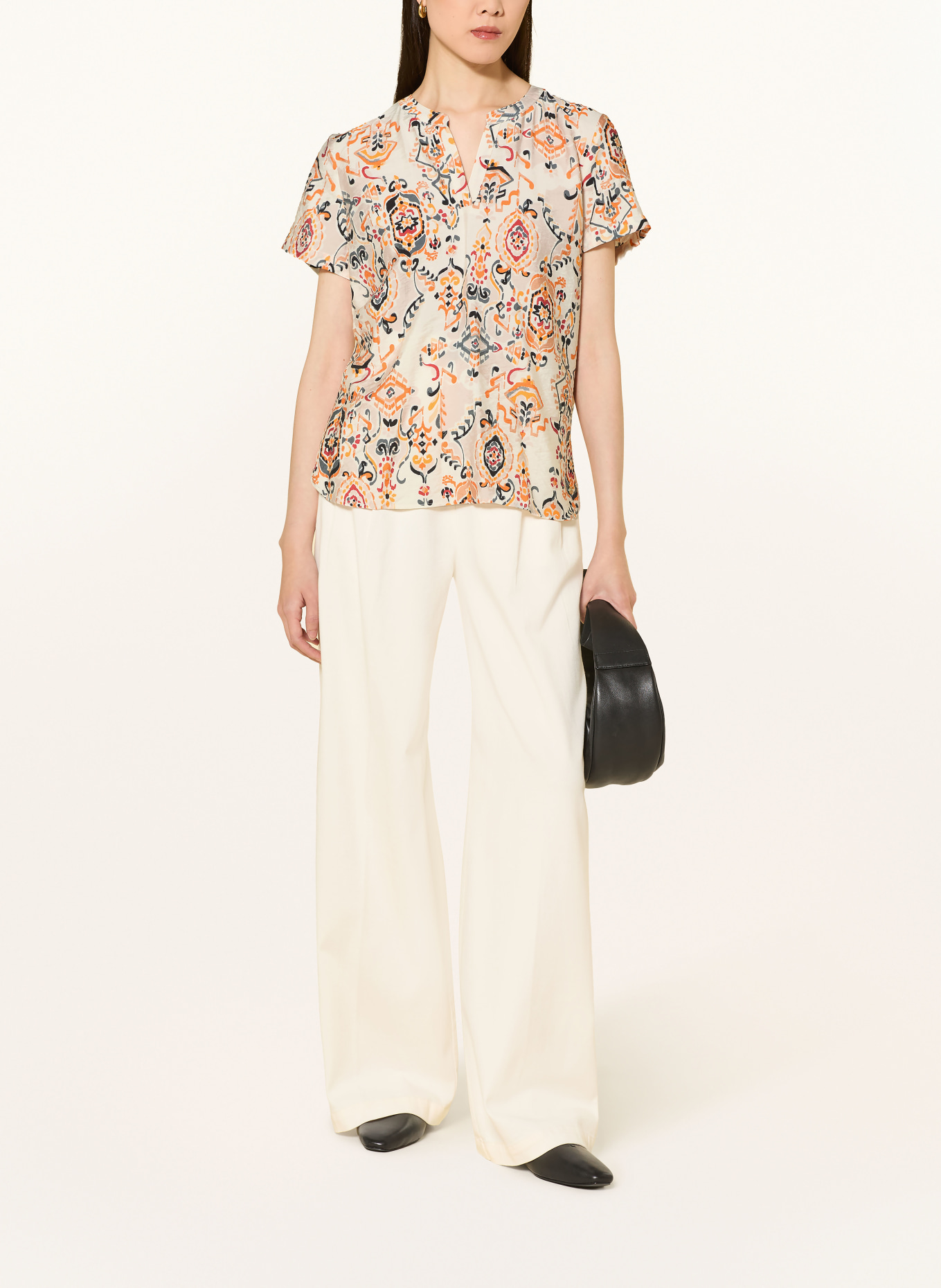 BETTY&CO Blusenshirt: ECRU / ORANGE / SCHWARZ
