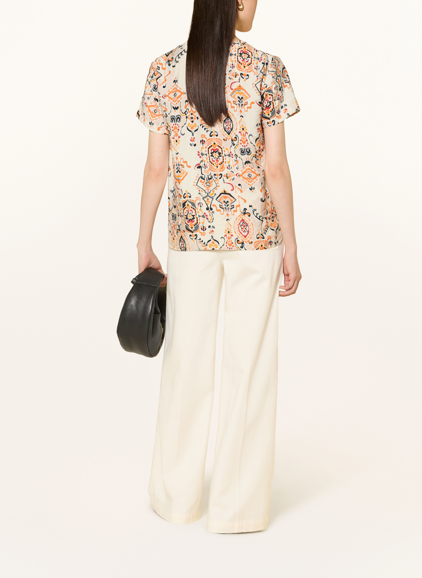 BETTY&CO Blusenshirt: ECRU / ORANGE / SCHWARZ