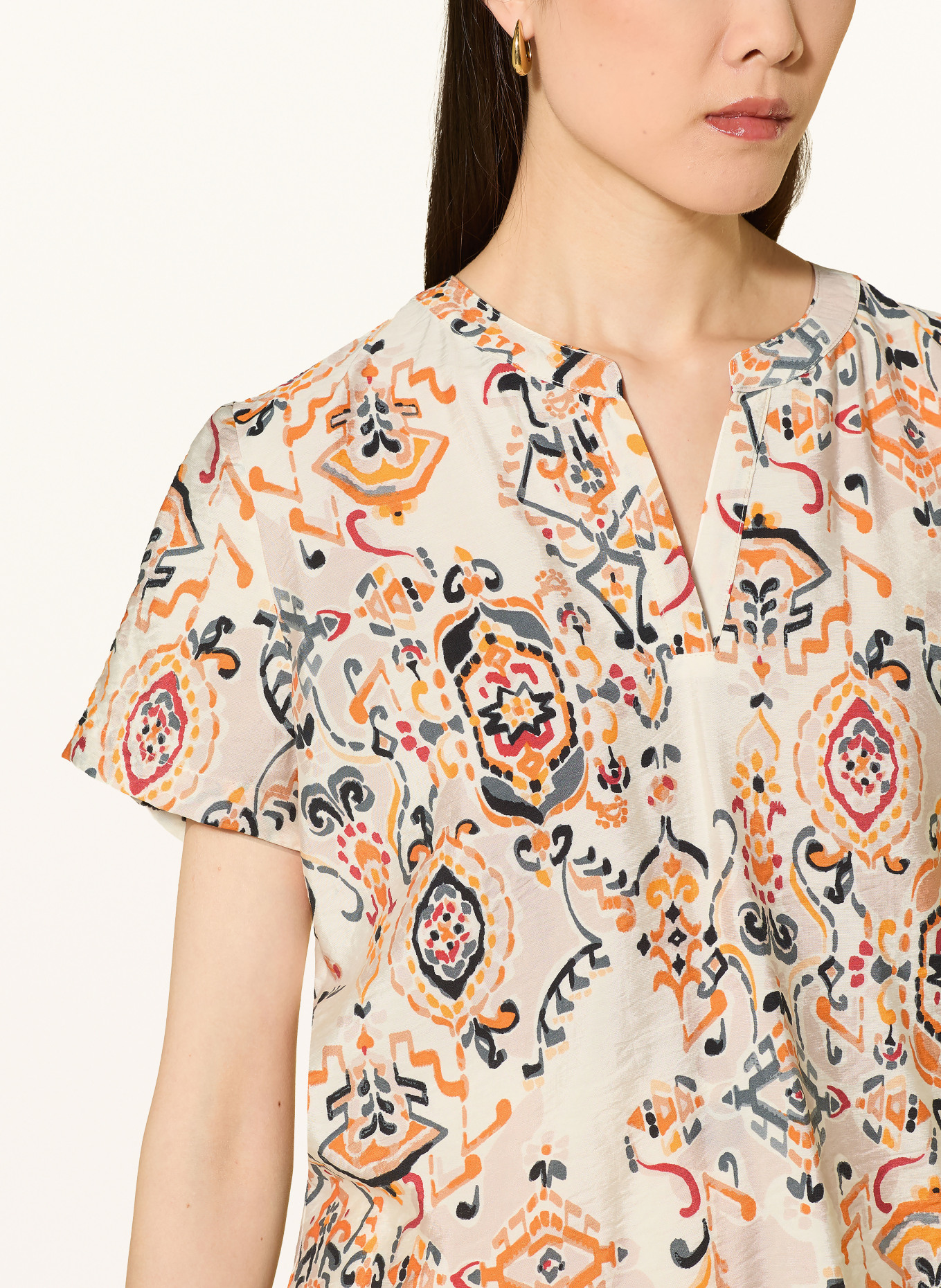 BETTY&CO Blusenshirt: ECRU / ORANGE / SCHWARZ
