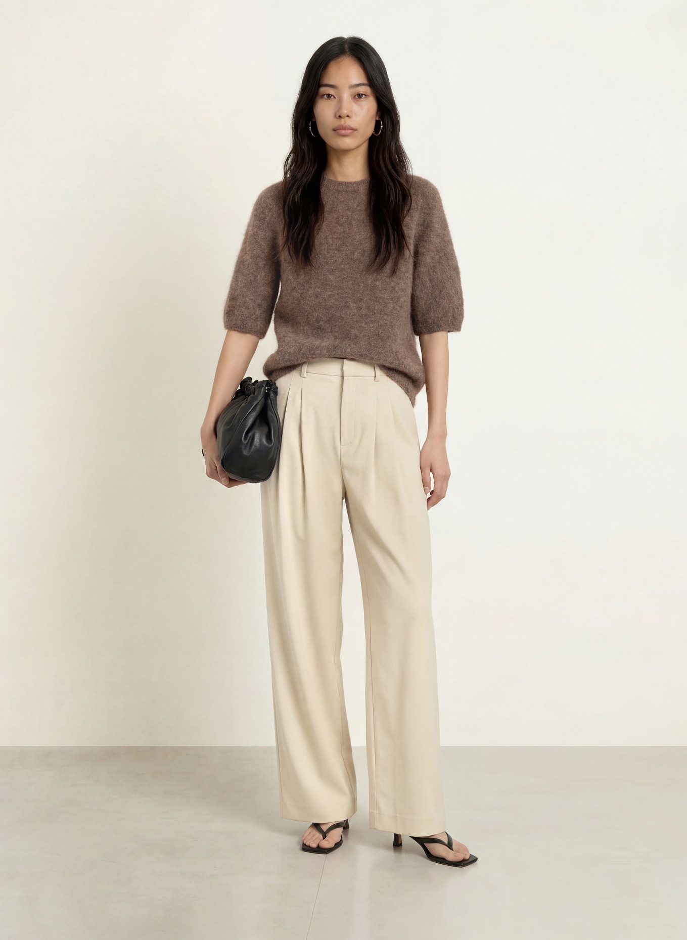 GESTUZ Gebreid shirt GZDEBBIE met mohair: BRUIN