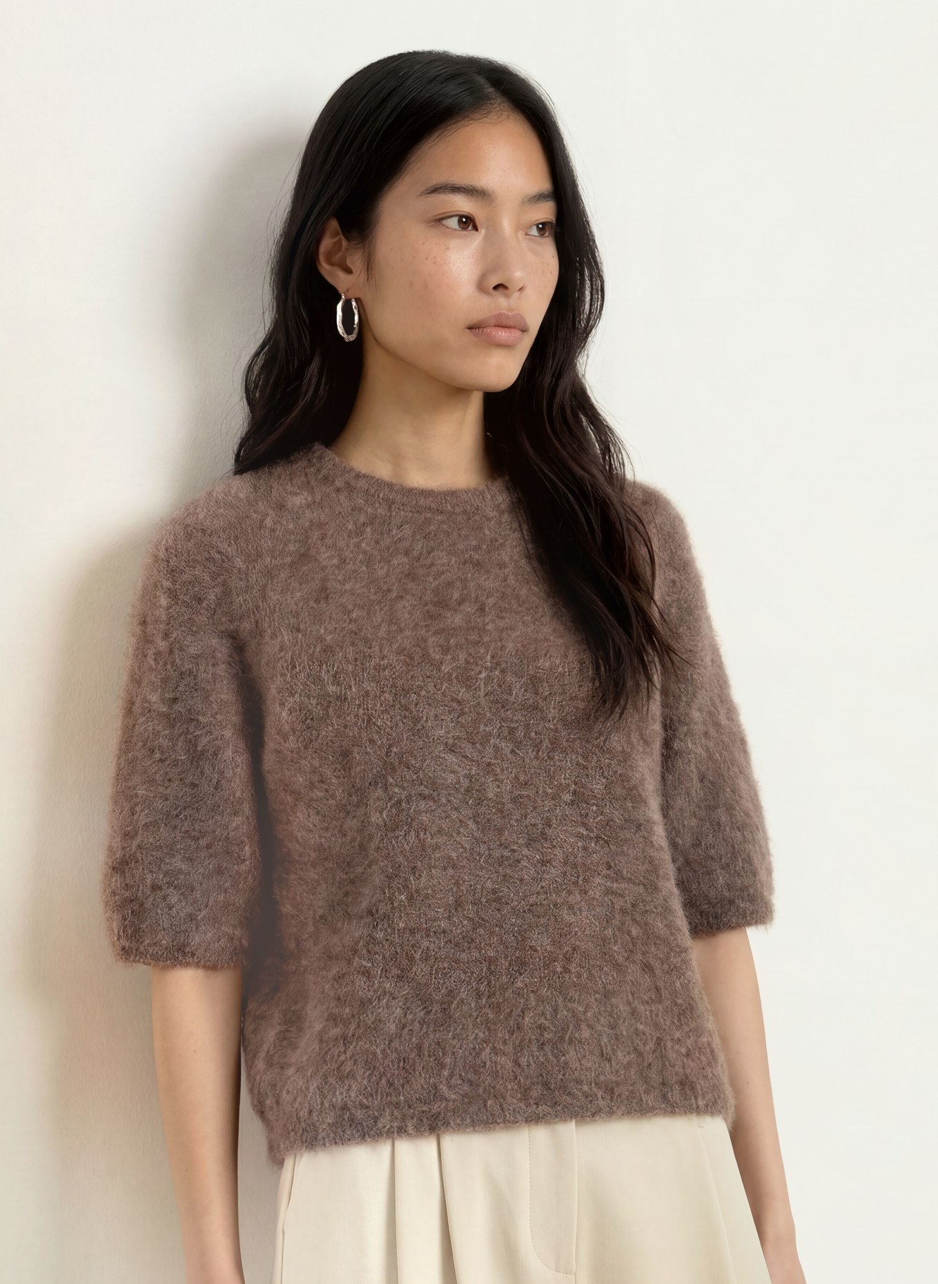 GESTUZ Gebreid shirt GZDEBBIE met mohair: BRUIN