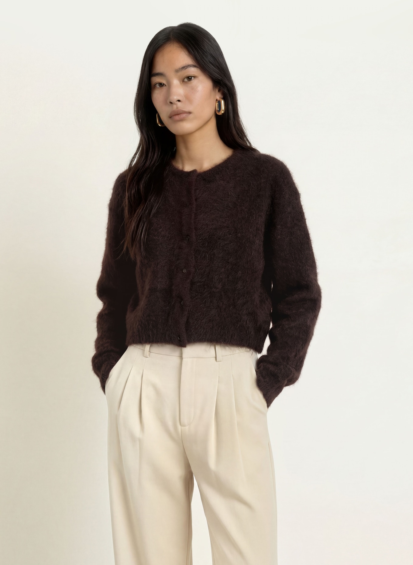 GESTUZ Vest GZDEBBIE met mohair: BRUIN