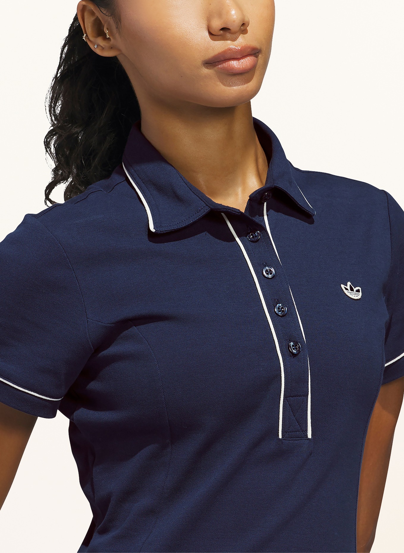 adidas Originals Piqué-Polokleid ORIGINALS: DUNKELBLAU / WEISS