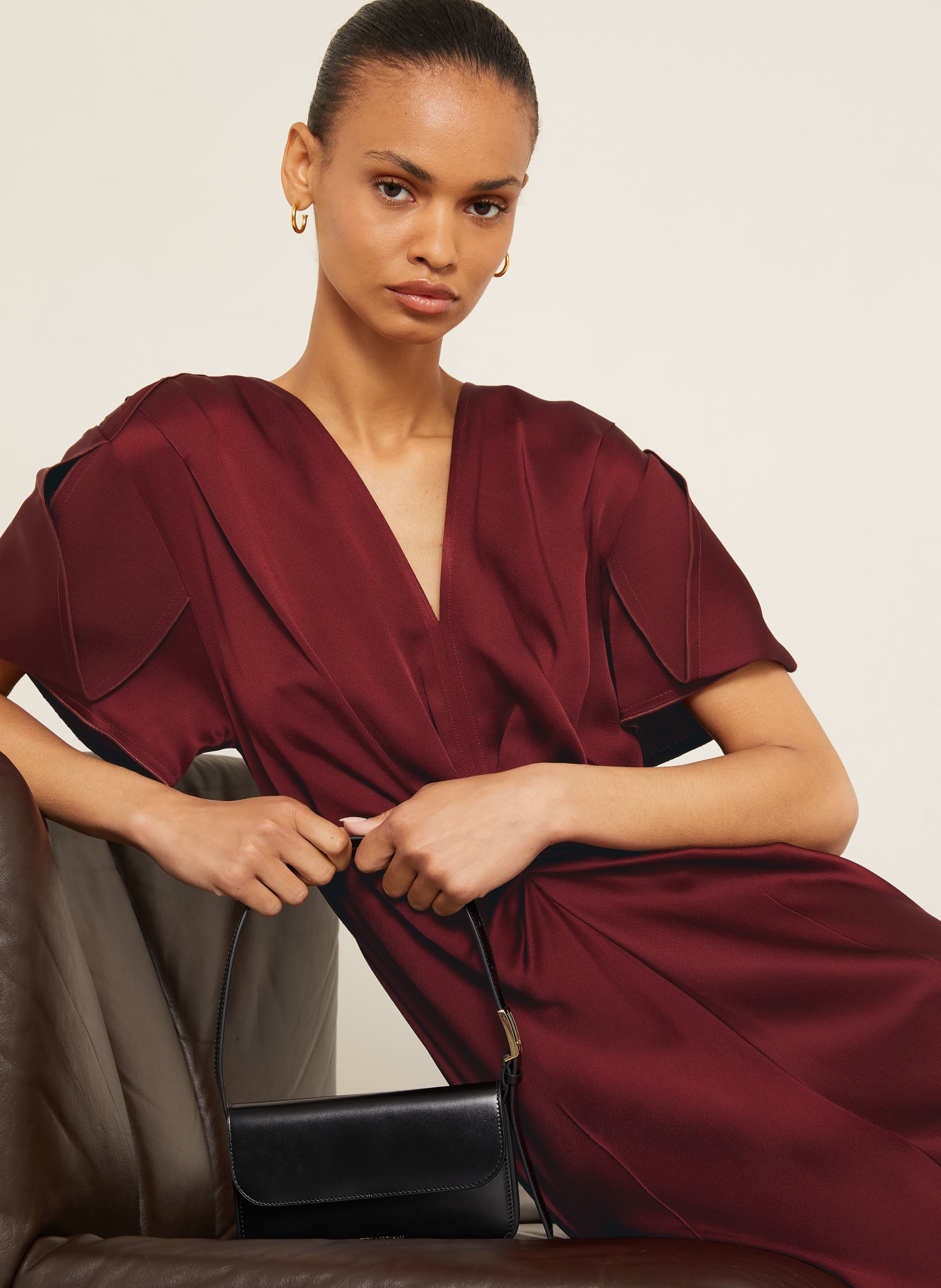 VICTORIA BECKHAM Cocktailkleid EVE: DUNKELROT