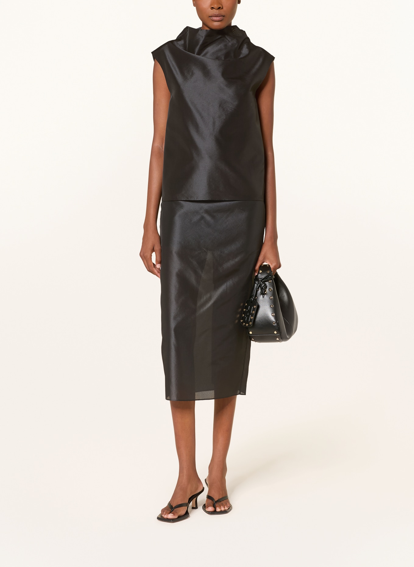ALMADA LABEL Jupe KIANA en soie: NOIR